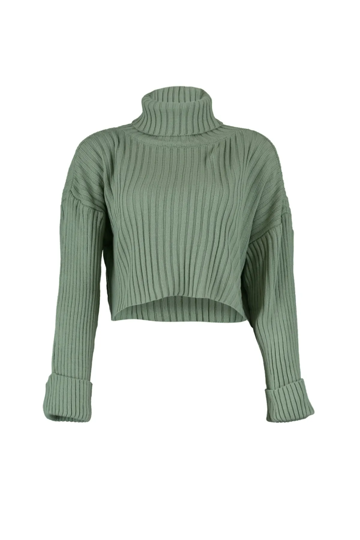 Trendyol Collection  Mint Kurzer Basic Strickpullover TWOAW22KZ0223