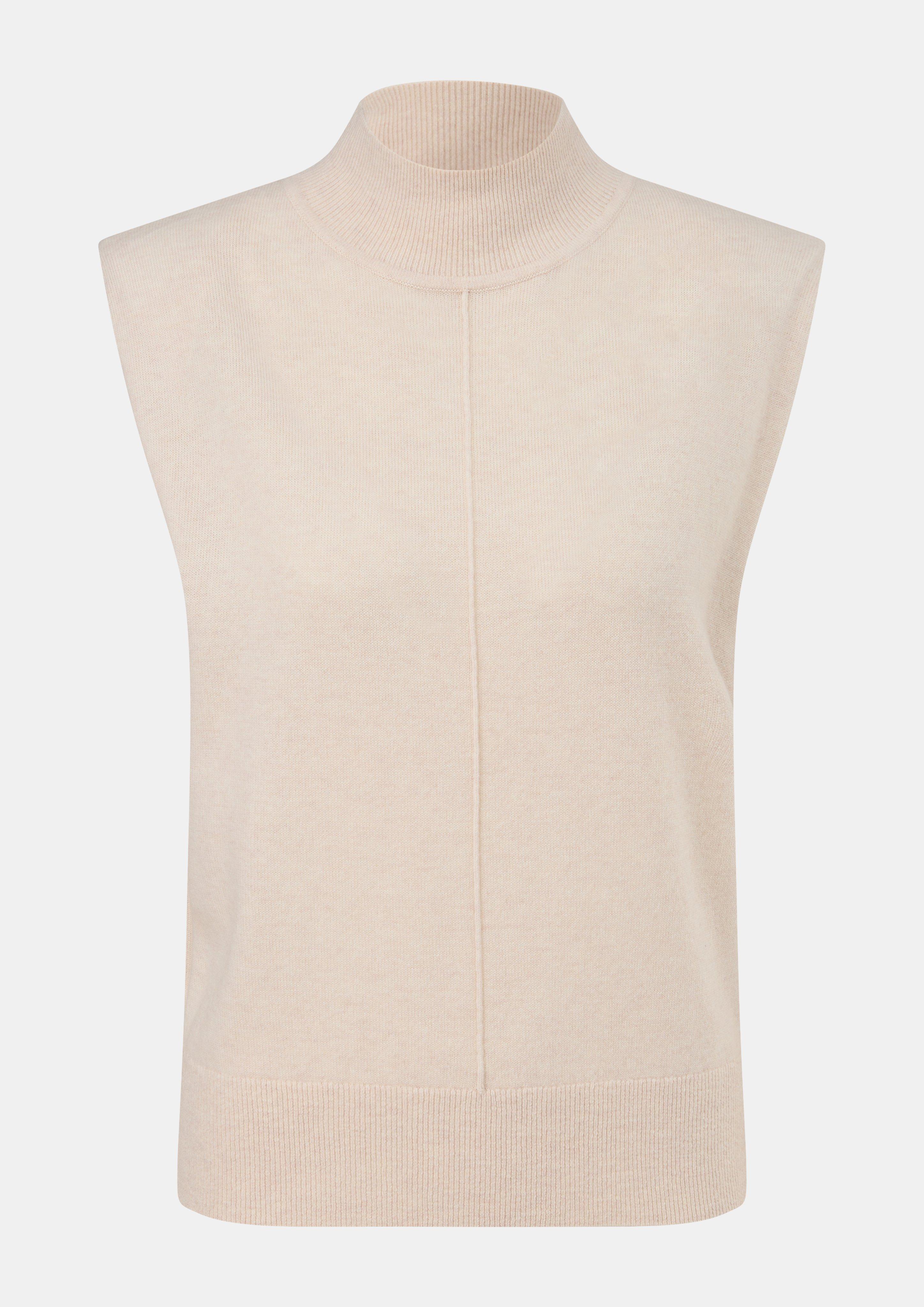 Stricktop mit Kaschmir und leichten Schulterpolstern - helles beige