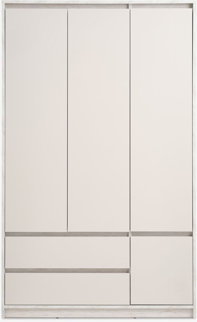BILLUND Szafka BILLUND 119x193 4 drzwi 2 szuflady trawertyn/beż