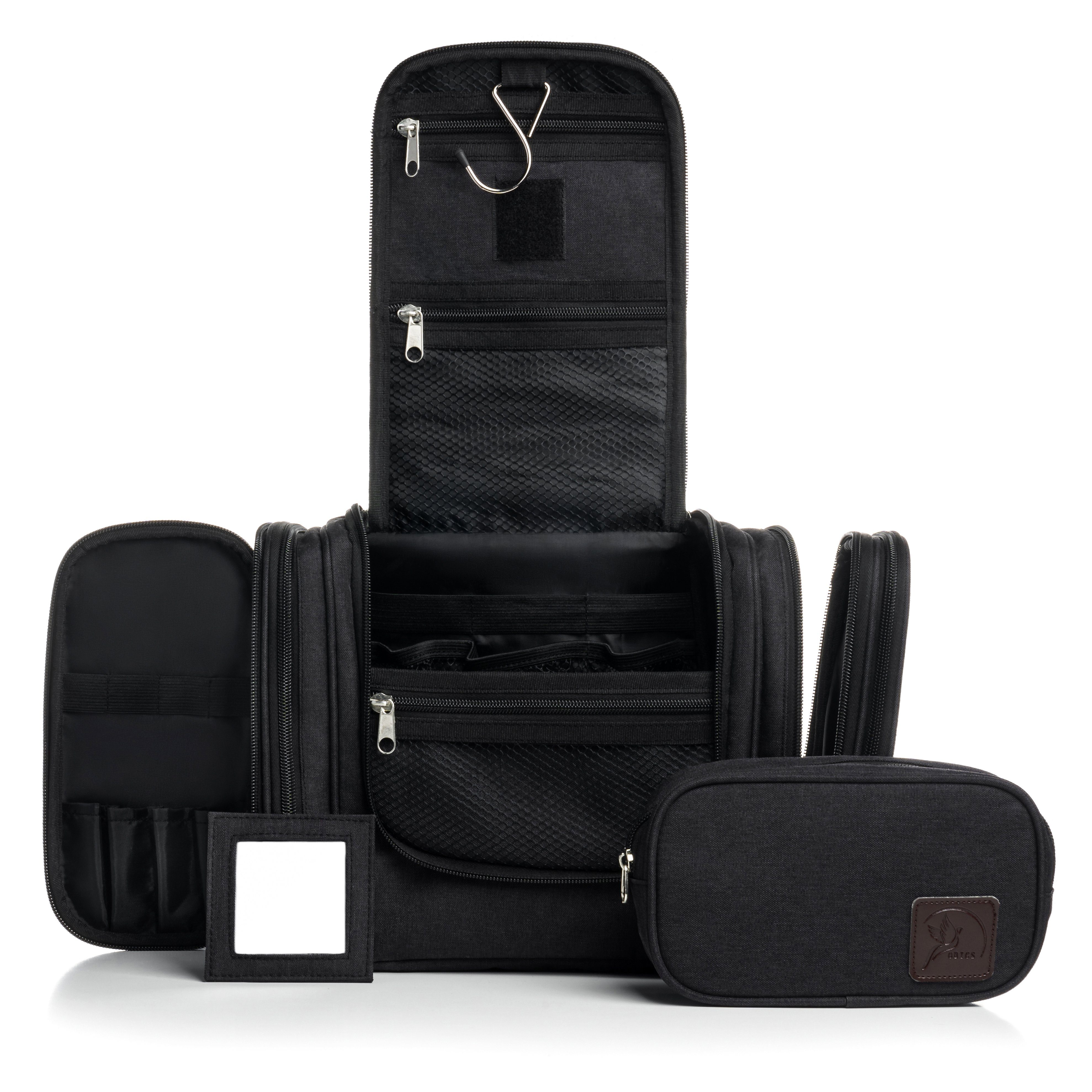 Obics Kulturbeutel XXL (Set, 2 Teilig), zum Aufhängen - Kosmetiktasche für Damen & Herren 10 Fächer