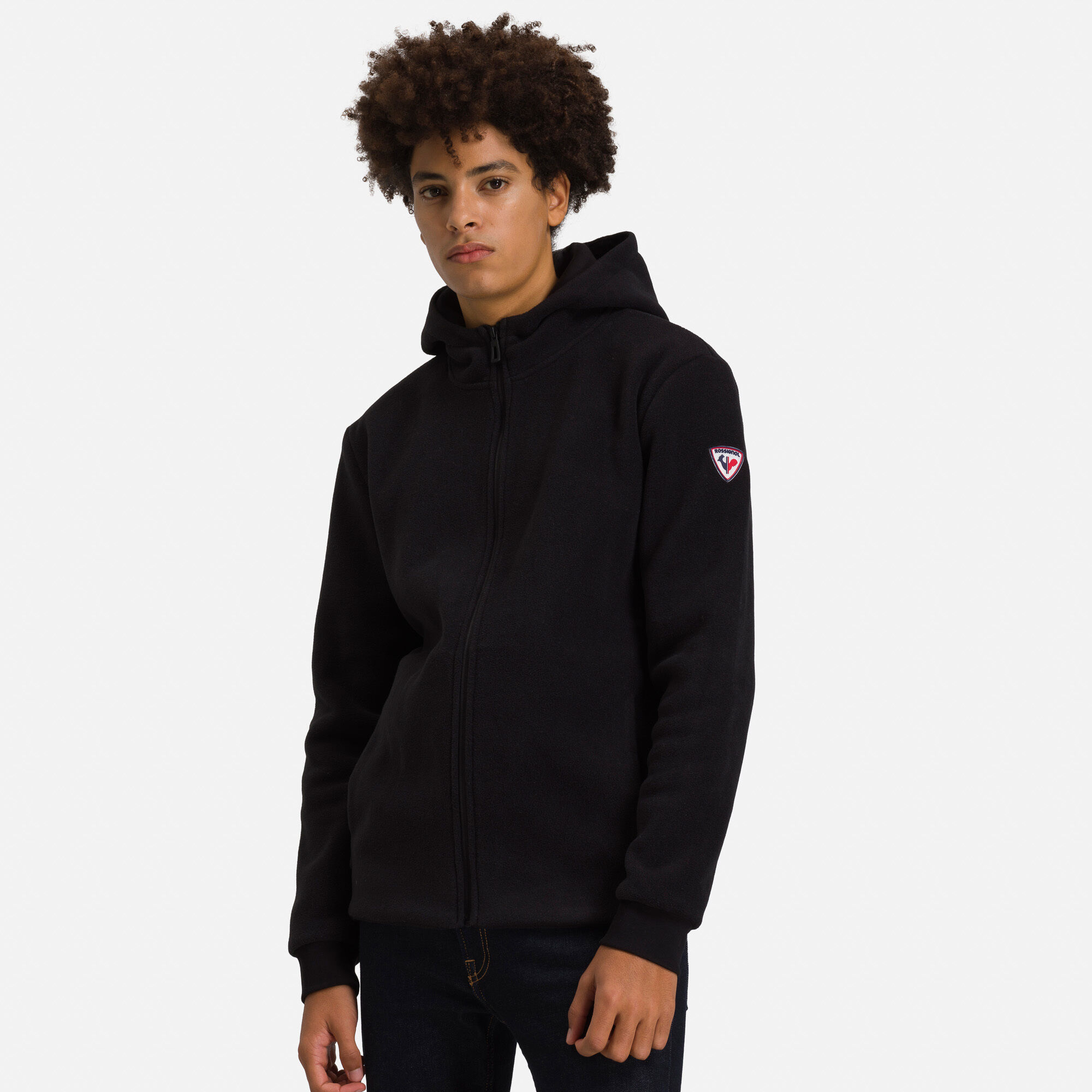 Pull en polaire à capuche zippé Homme