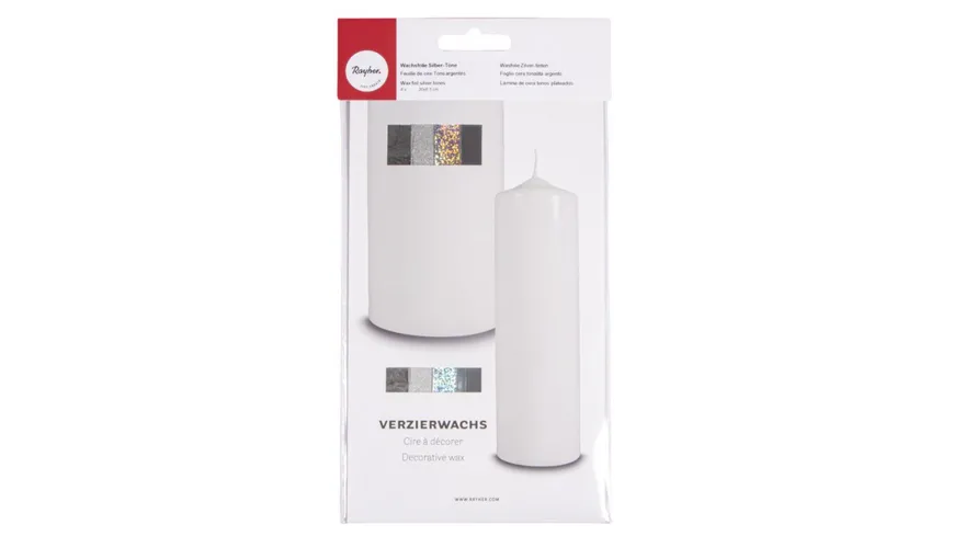 Rayher Wachsfolie Silber-Töne 20x6,5cm 4 Farben sortiert 0.8 m