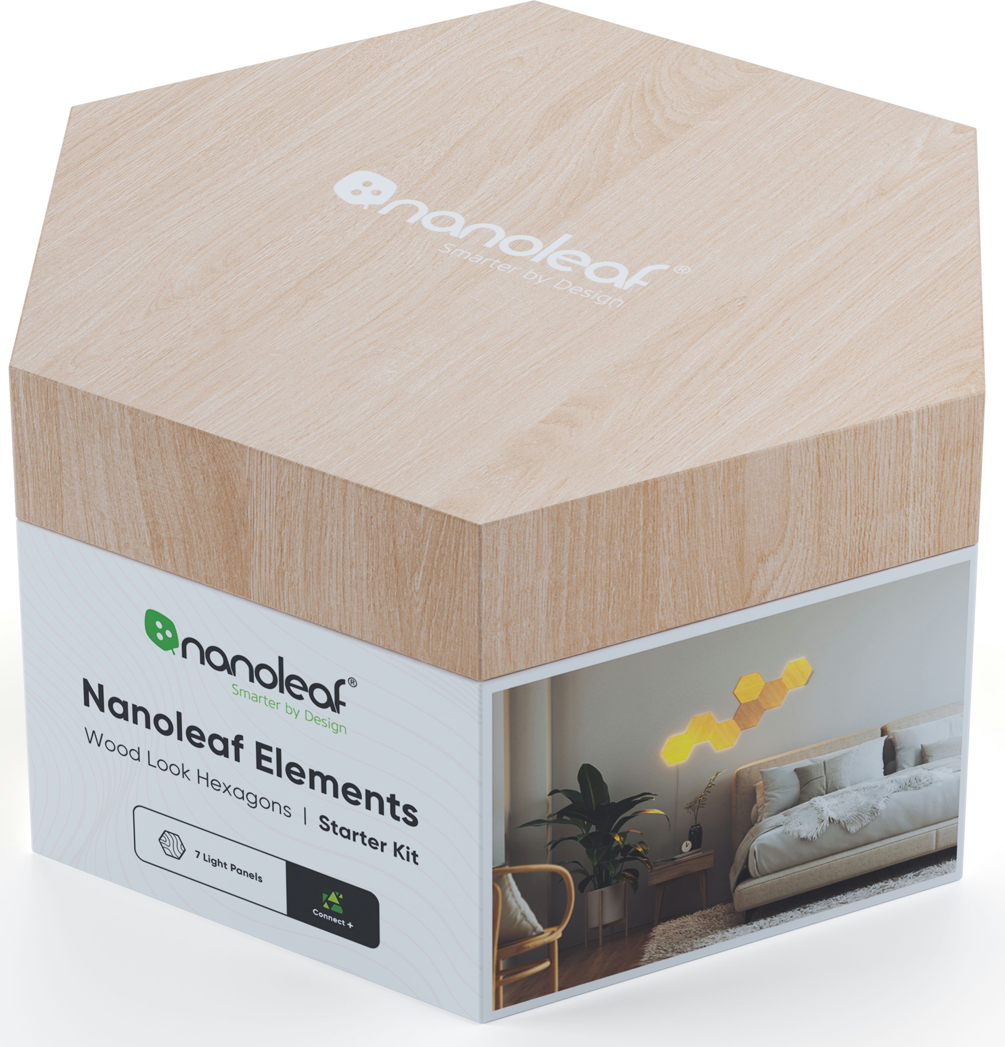 nanoleaf LED Panel Wood Look, Dimmfunktion, LED fest integriert, Farbwechsler
