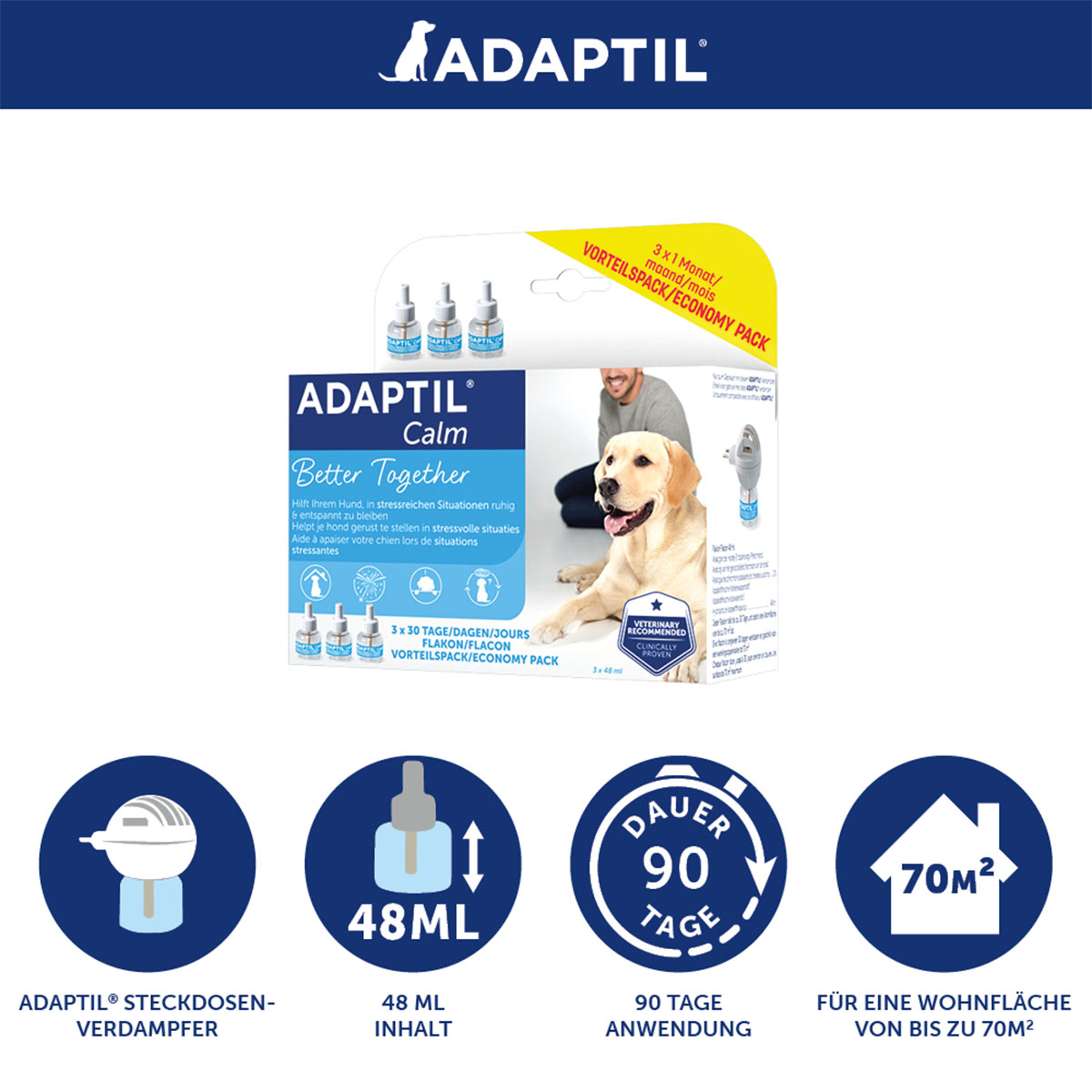 ADAPTIL Calm 3x30 Tage Vorteilspack günstig kaufen bei ZooRoyal