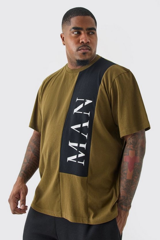 Plus Man Roman Colorblock T-Shirt
