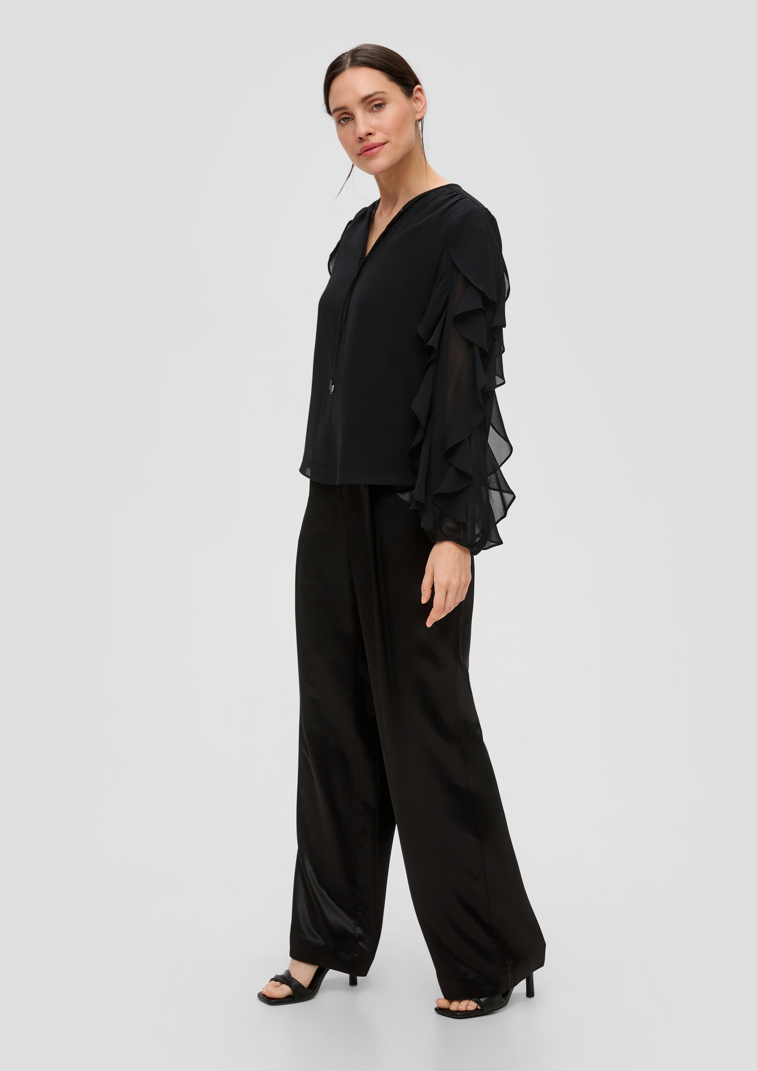 Chiffonbluse mit Rüschen-Ärmeln  2141664-9999