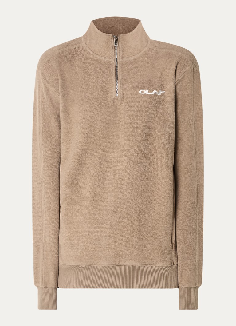 Maglione OLAF con mezza zip e logo ricamato