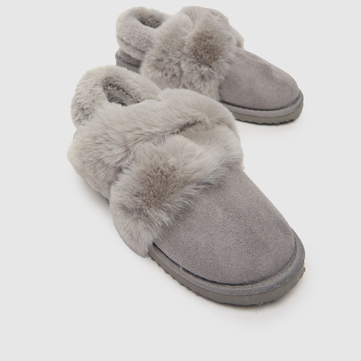 Schuh Harper szőrme öszvér papucs szürke színben