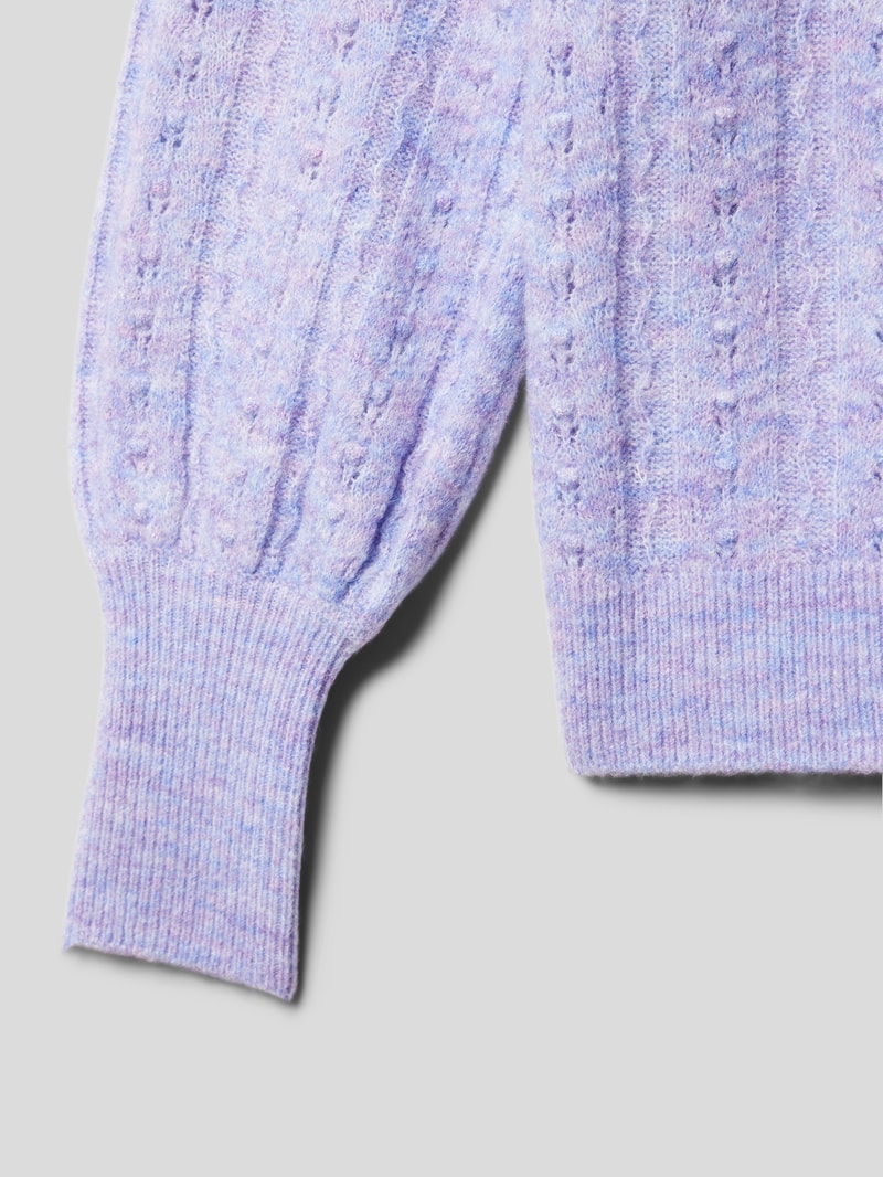 Strickpullover mit Ballonärmeln in flieder
