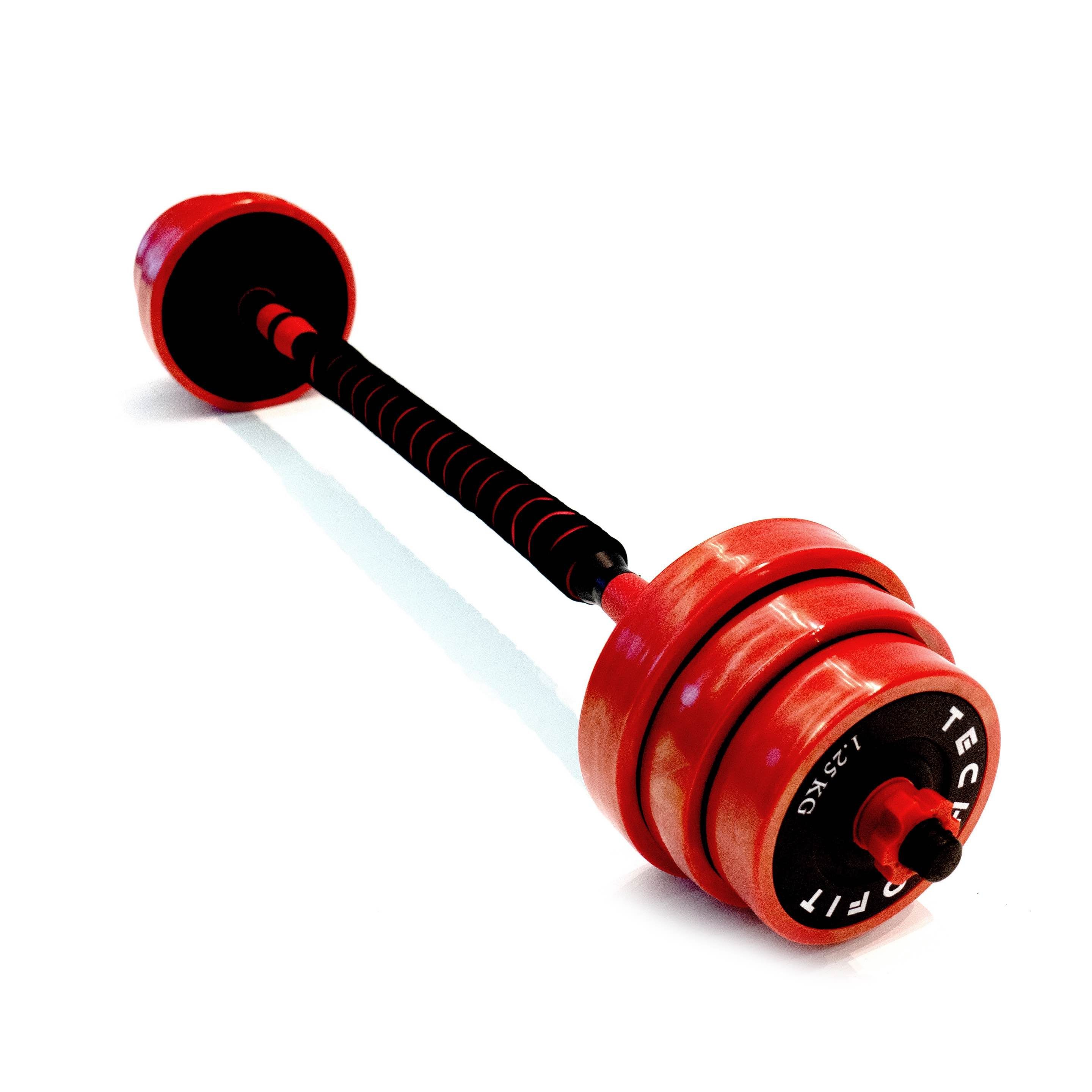 Technofit Hantel-Set Hanteln Kurzhanteln Langhanteln verstellbar mit Verbindungsrohr, erhältlich in 15 kg, 20 kg und 30 kg
