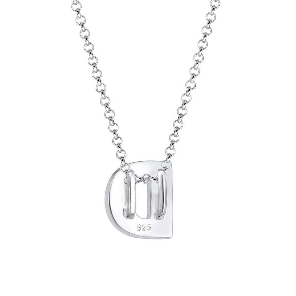 Elli Elli Collier Femme Pendentif Lettre D Initiale - (925/1000) Argent Bijoux
