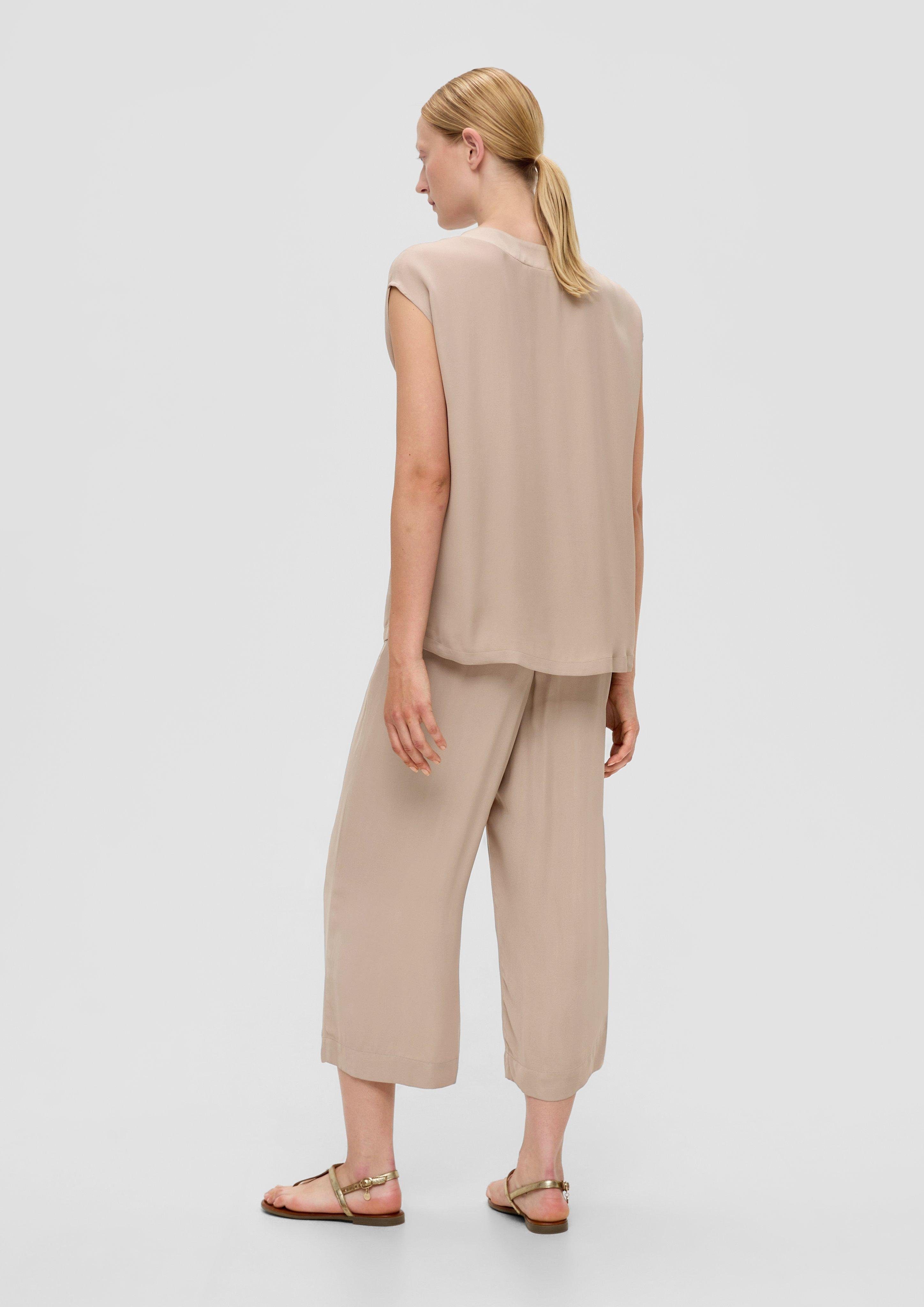 s.Oliver BLACK LABEL Kurzarmbluse Bluse mit Kappärmeln
