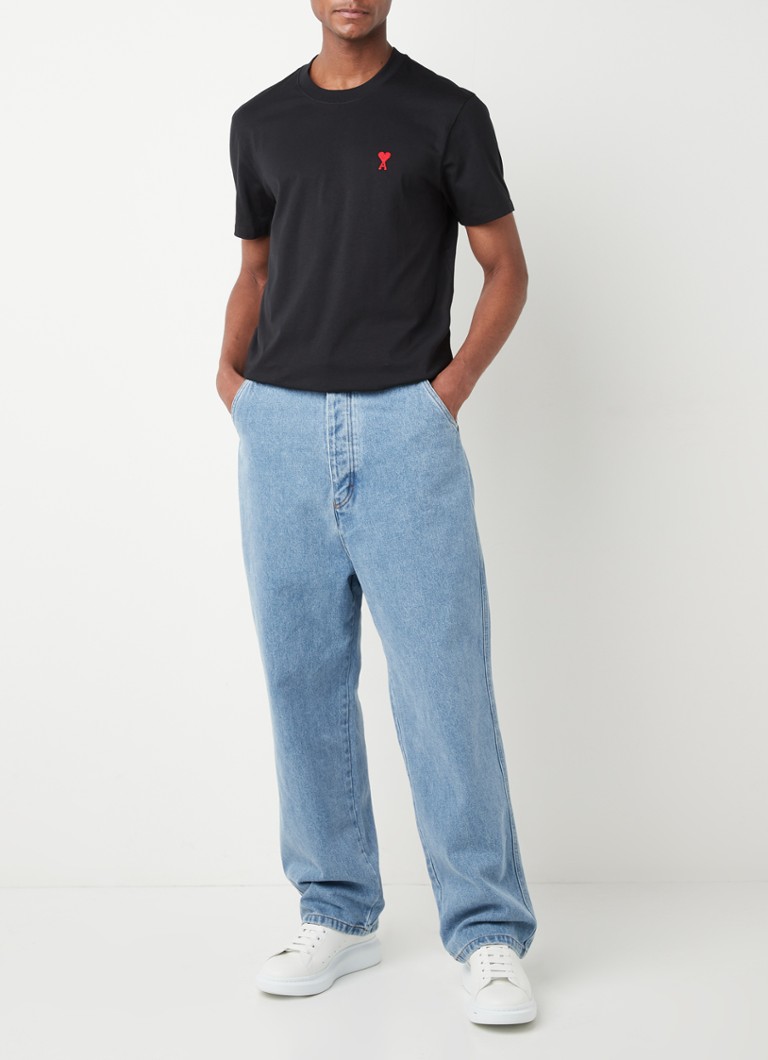 Tricou AMI Paris din bumbac organic cu logo brodat