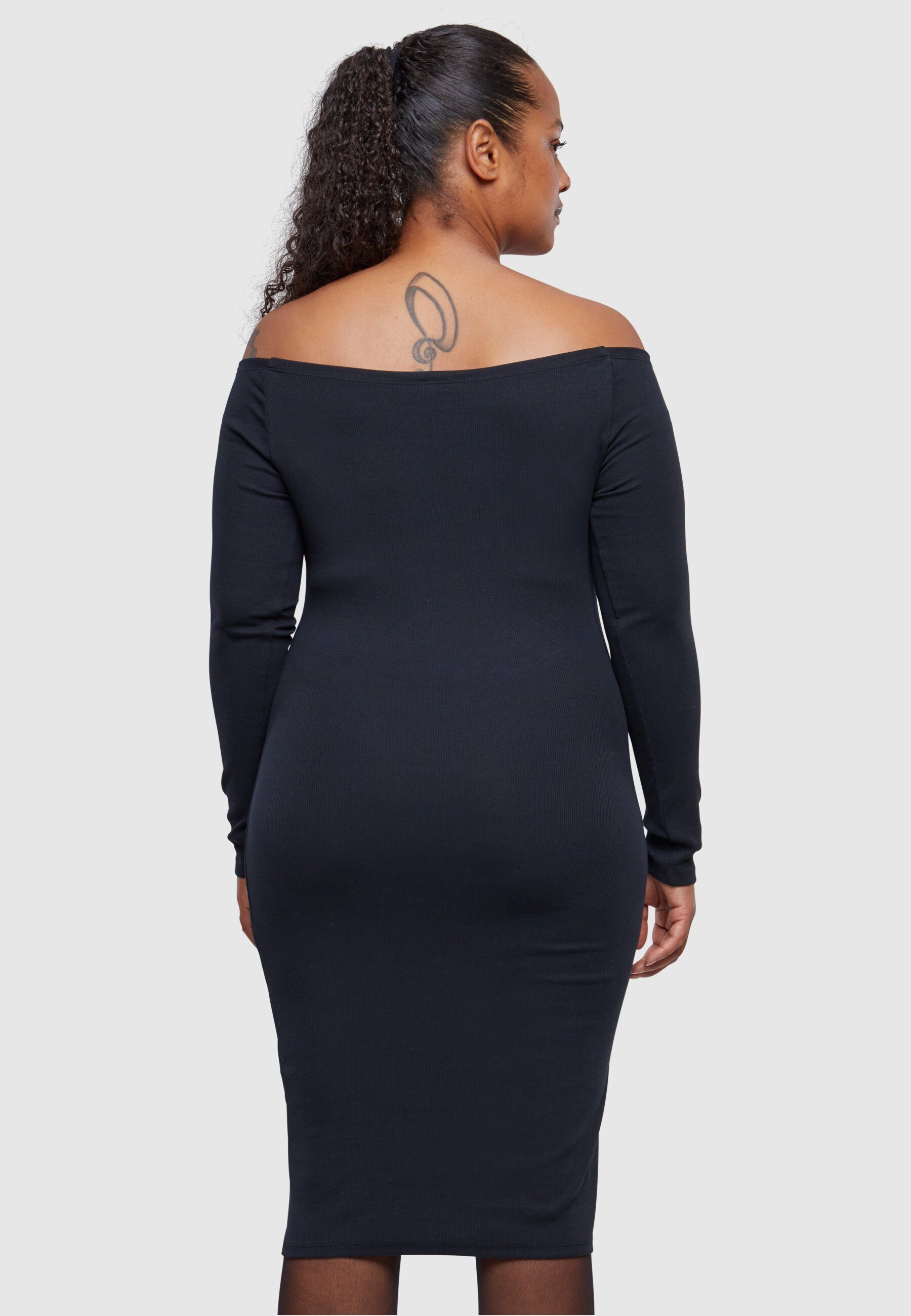 URBAN CLASSICS Stillkleid Damen Ladies Off Shoulder Longsleeve Rib Dress (1-tlg)