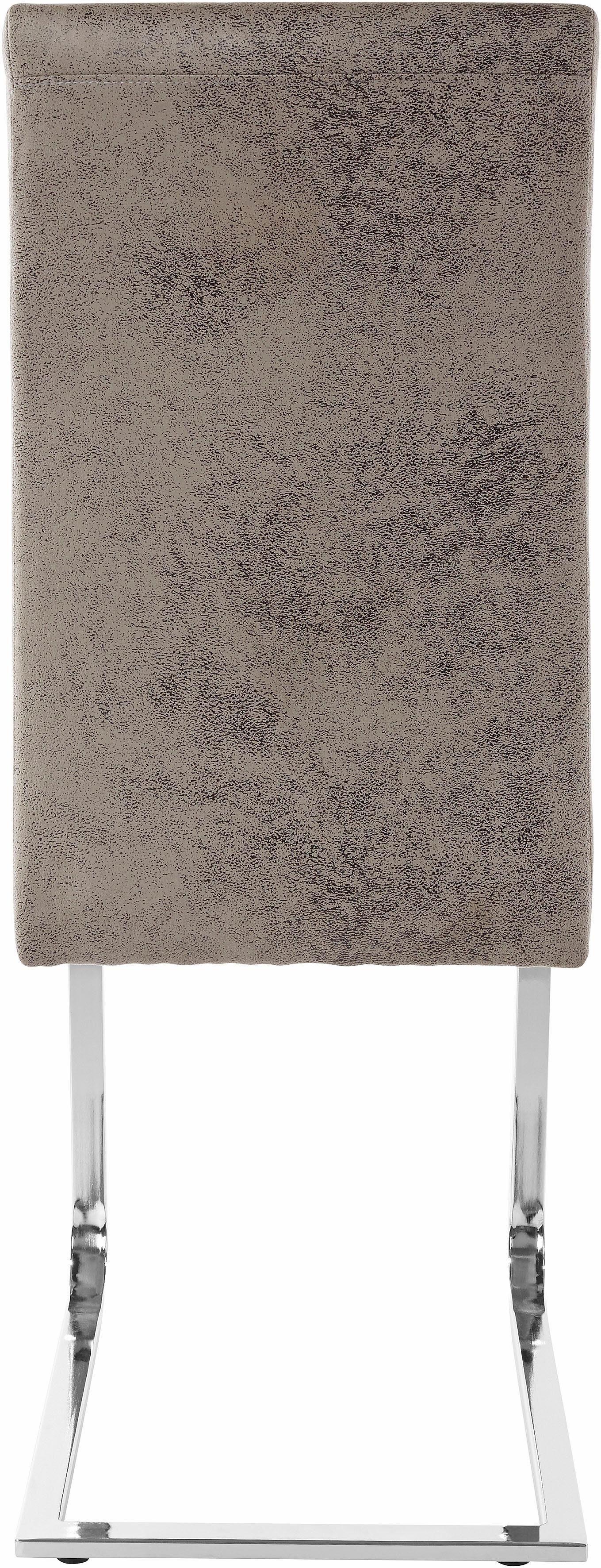INOSIGN Freischwinger Cosy (Set, 2 St), Bezug aus strapazierfähiger Microfaser, verchromtes Metallgestell