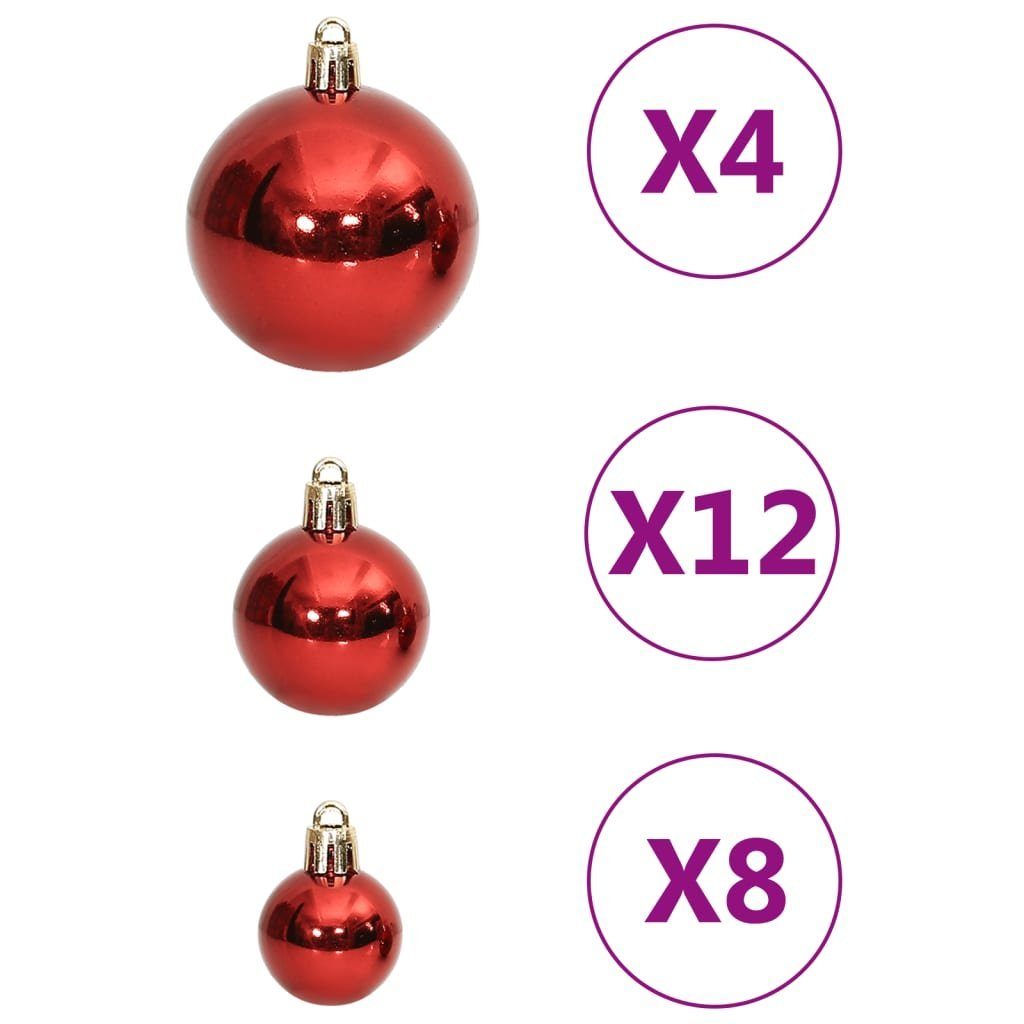 vidaXL Christbaumschmuck 111-tlg. Weihnachtskugel-Set Rot Polystyrol (111-tlg)