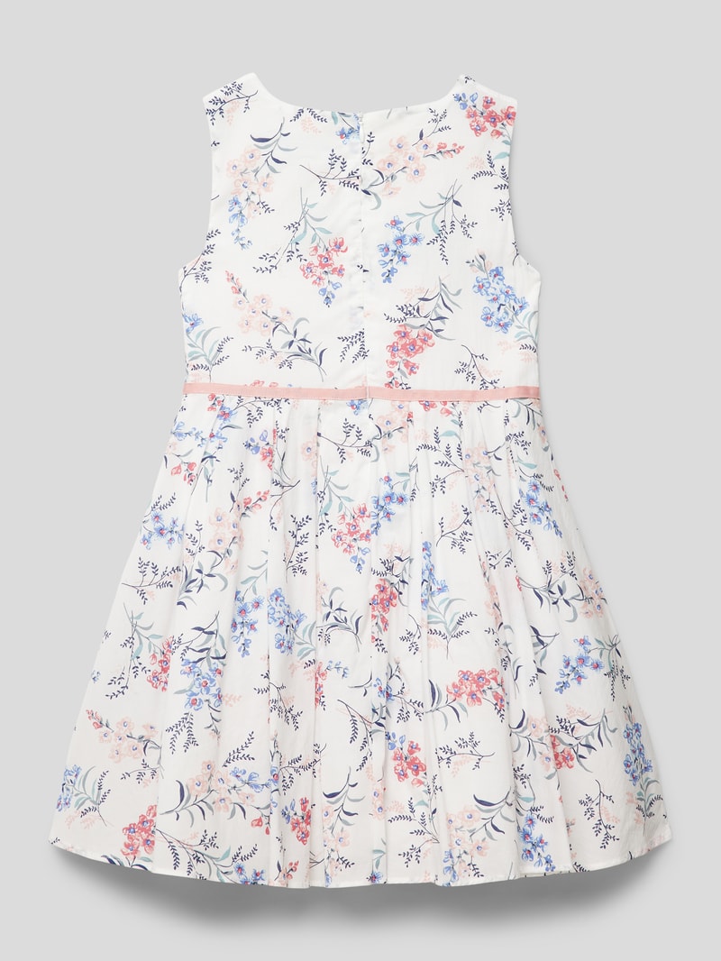 Minikleid mit floralem Muster in ecru