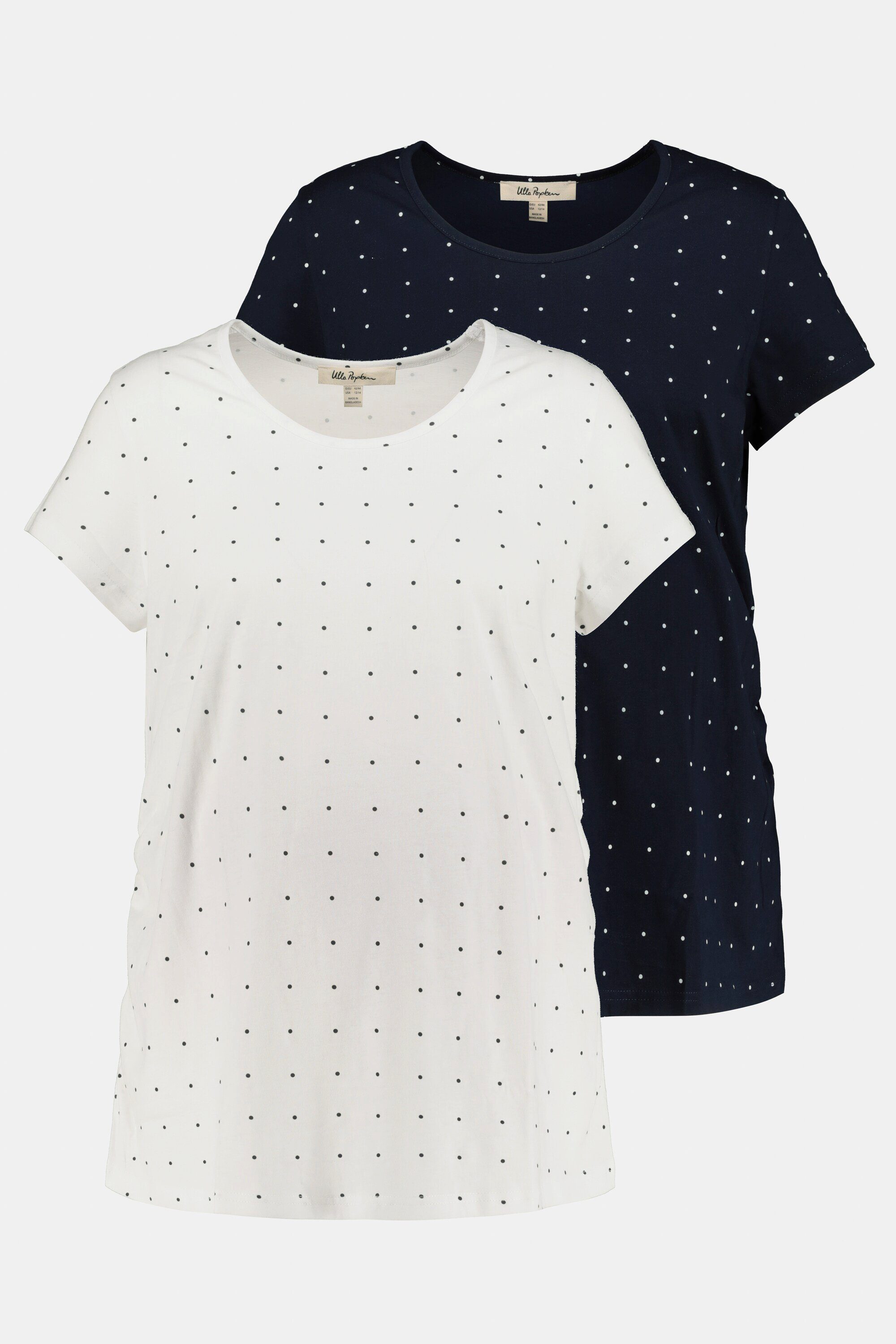 Ulla Popken Umstandsshirt Bellieva-T-Shirts 2er-Pack Rundhals Halbarm GOTS (2-tlg)