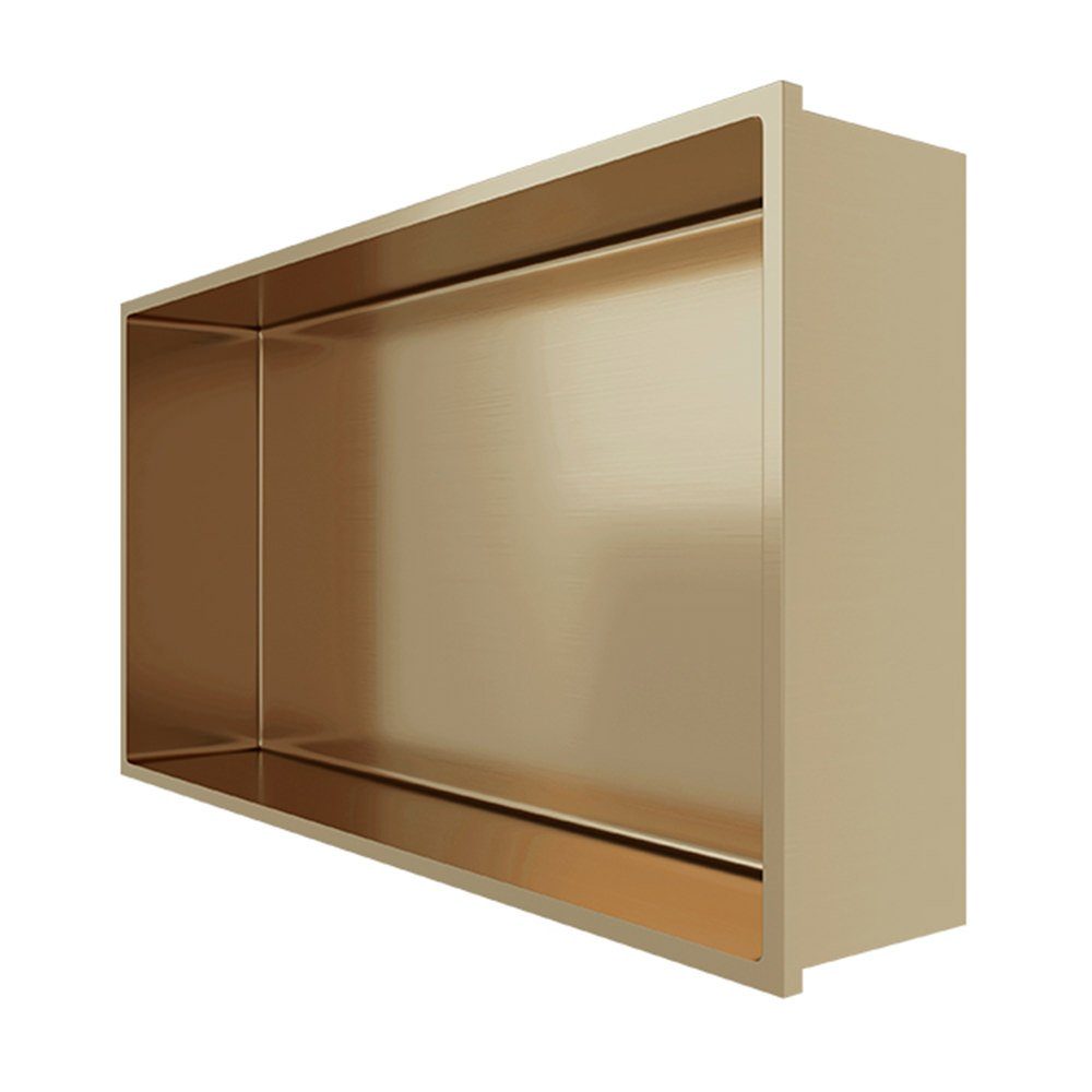 Aloni Regalaufsatz HEC60BG, (1-St), Aloni Wandnische Edelstahl gold gebürstet rostfrei 300x600x100mm