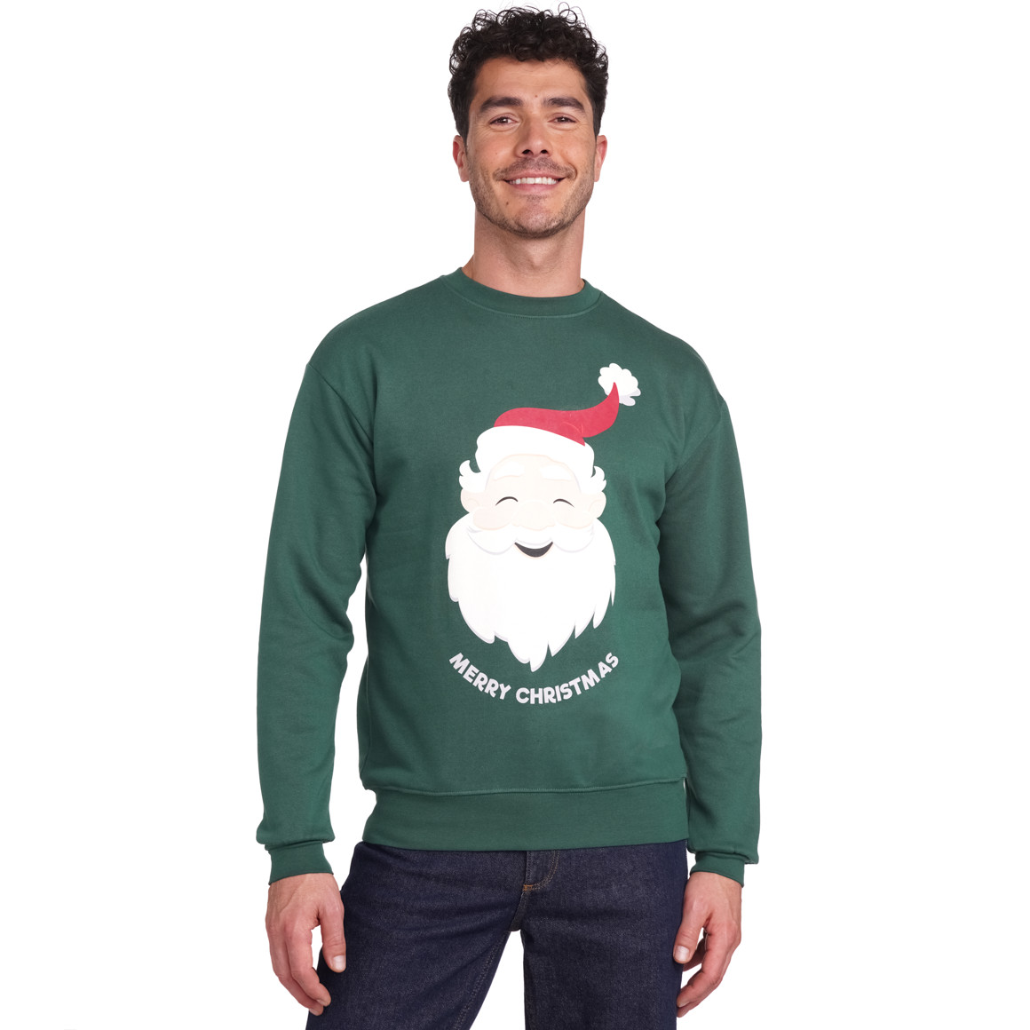 Herren Weihnachtssweatshirt dunkelgrün