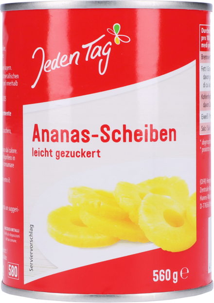 Jeden Tag Ananas Scheiben leicht gezuckert