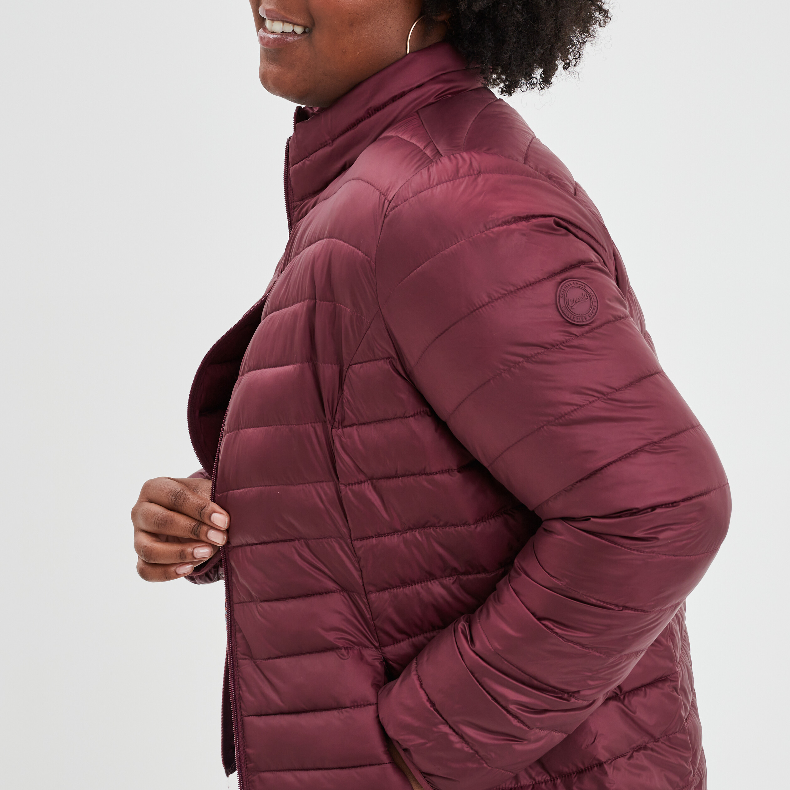 Doudoune ajustée manches longues prune femme grande taille | La Halle