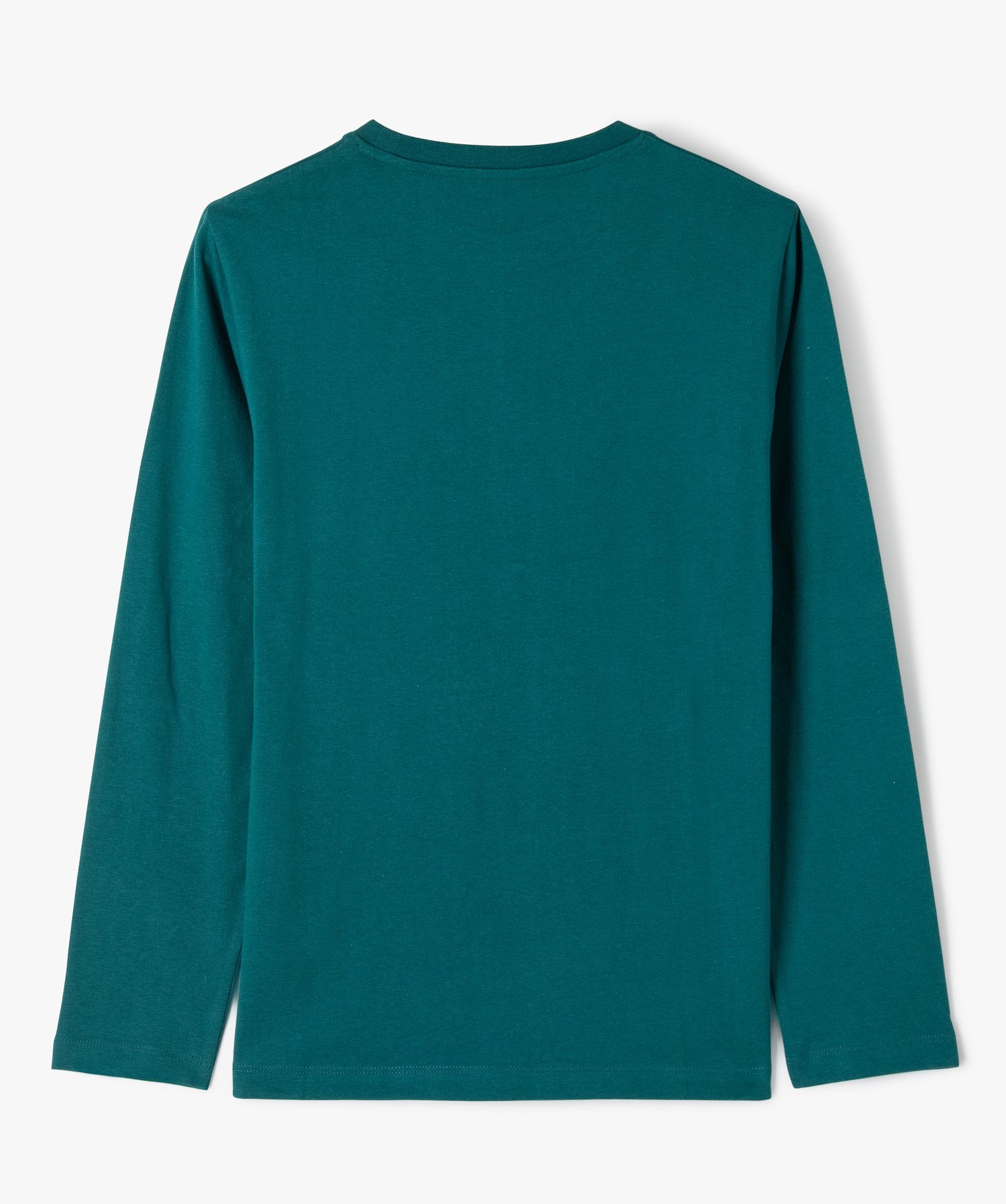 Tee-shirt à manches longues avec inscription sur une manche... vert | GEMO