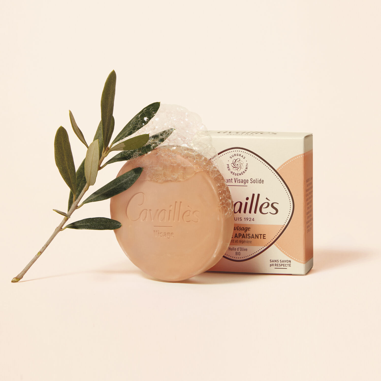 Cavaillès Le Visage Nettoyant Visage Solide Mousse Apaisante