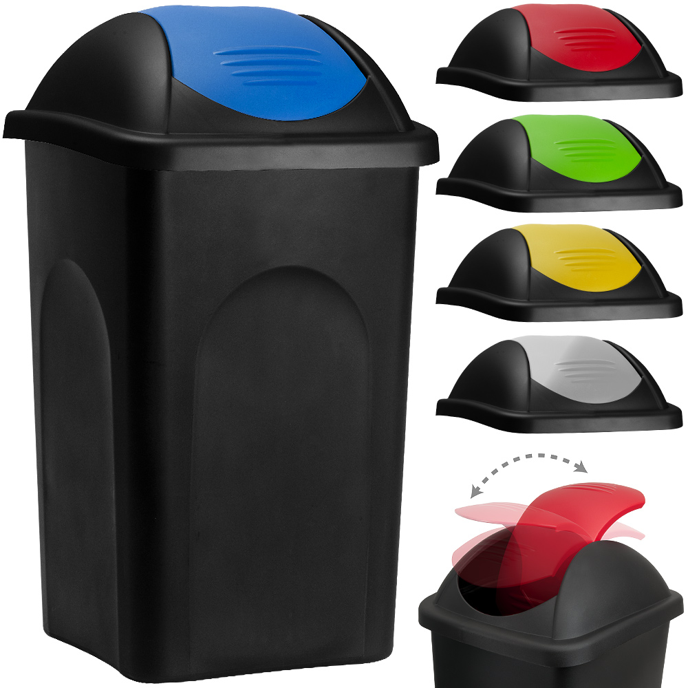 DEUBA Mülleimer Multipat Kunststoff 60L 68 x 41 x 41cm schwarz / rot