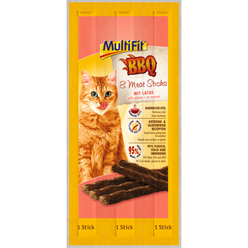MultiFit Snacks MultiFit BBQ Meat Sticks 7x8x5g Lachs