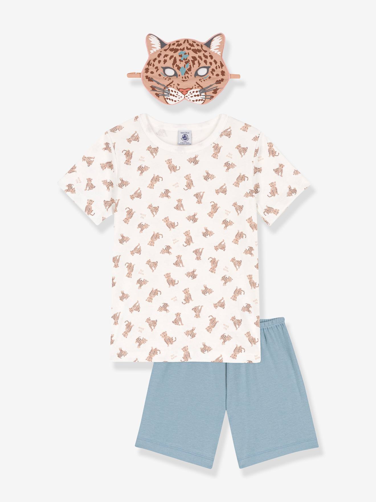 Ensemble pyjama léopard + masque PETIT BATEAU blanc