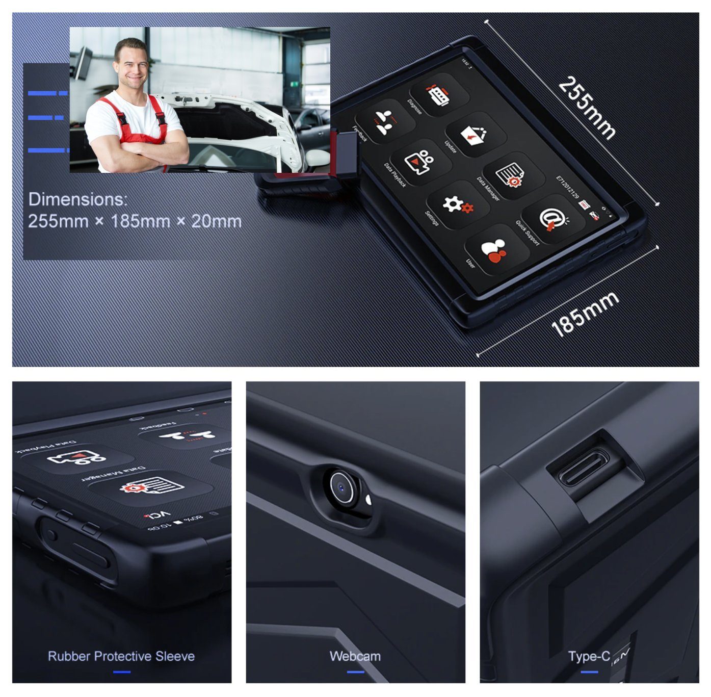 Brotos® Kfz-Diagnosegerät Auto-OBD2-Diagnose Tablet 840 Kfz-Bluetooth-Scan-Codeleser Kfz