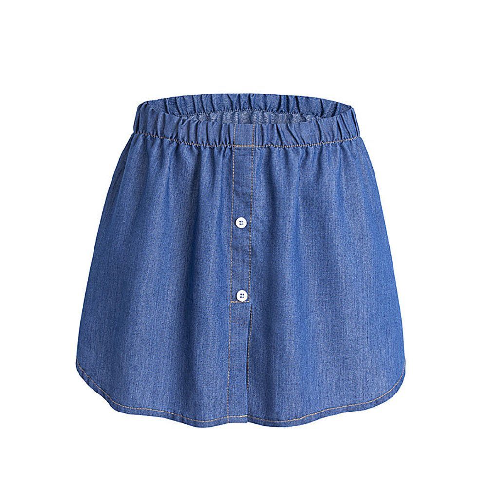 Apharte Unterrock Minirock Unterer Sweep-Saum Hemd Verlängerung Extender Rock Layering (1-tlg) Tops Saum Shirt Extender mit Elastischem Taillenband Denim-Material