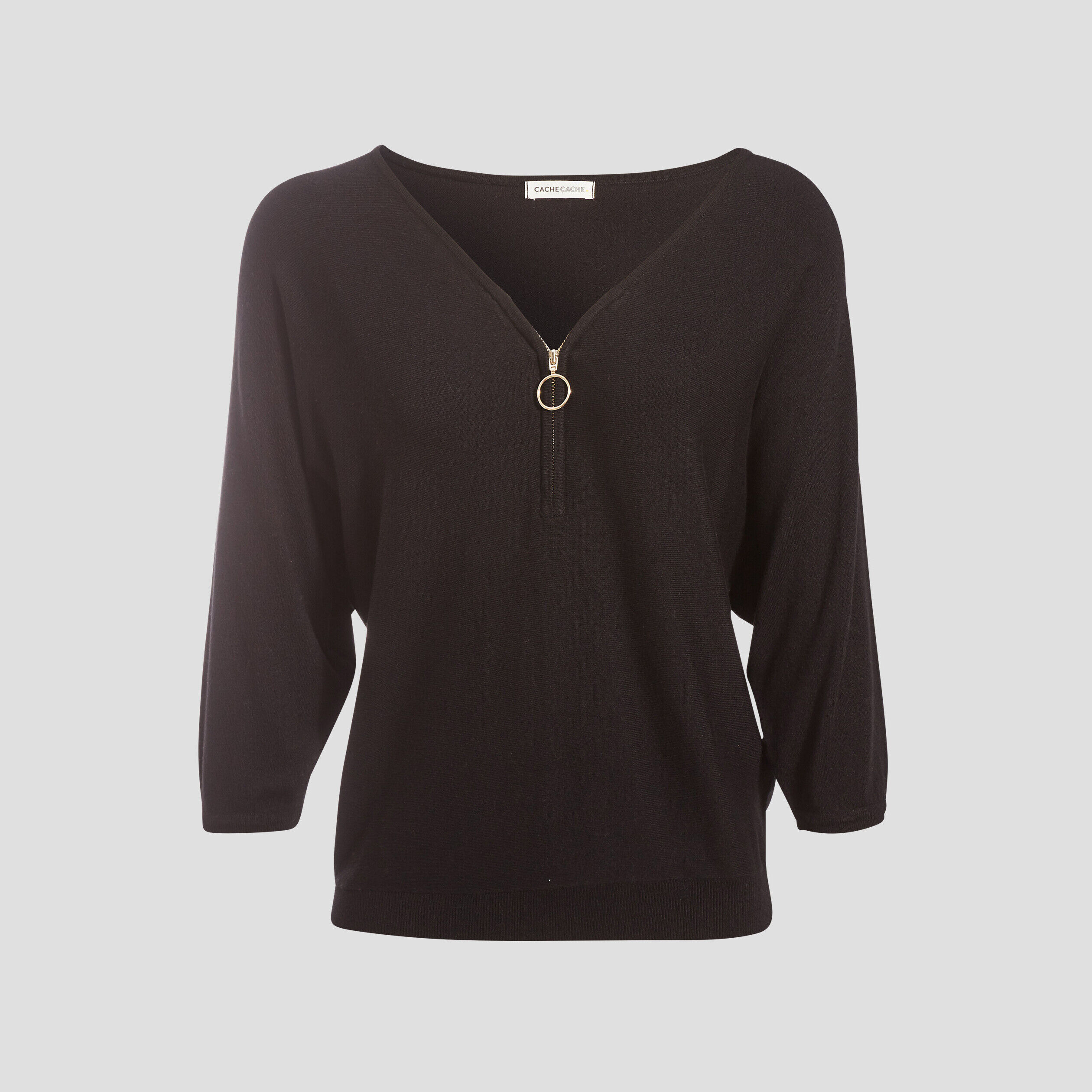Pull manches chauve-souris noir femme | Cache Cache