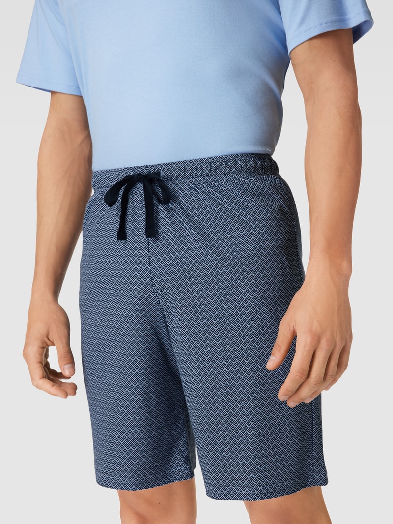 Pyjama mit Allover-Muster Modell 'Fine Interlock' in hellblau