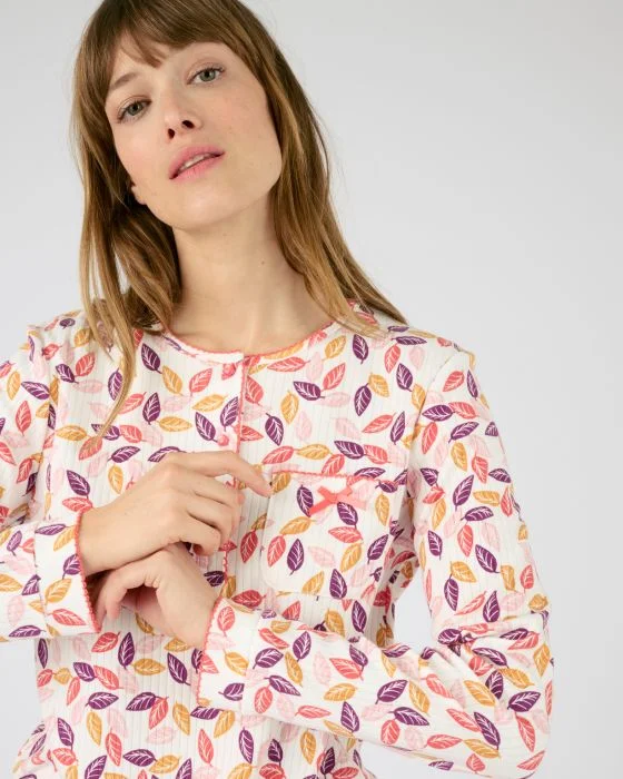 Pyjama à manches longues maille interlock imprimée