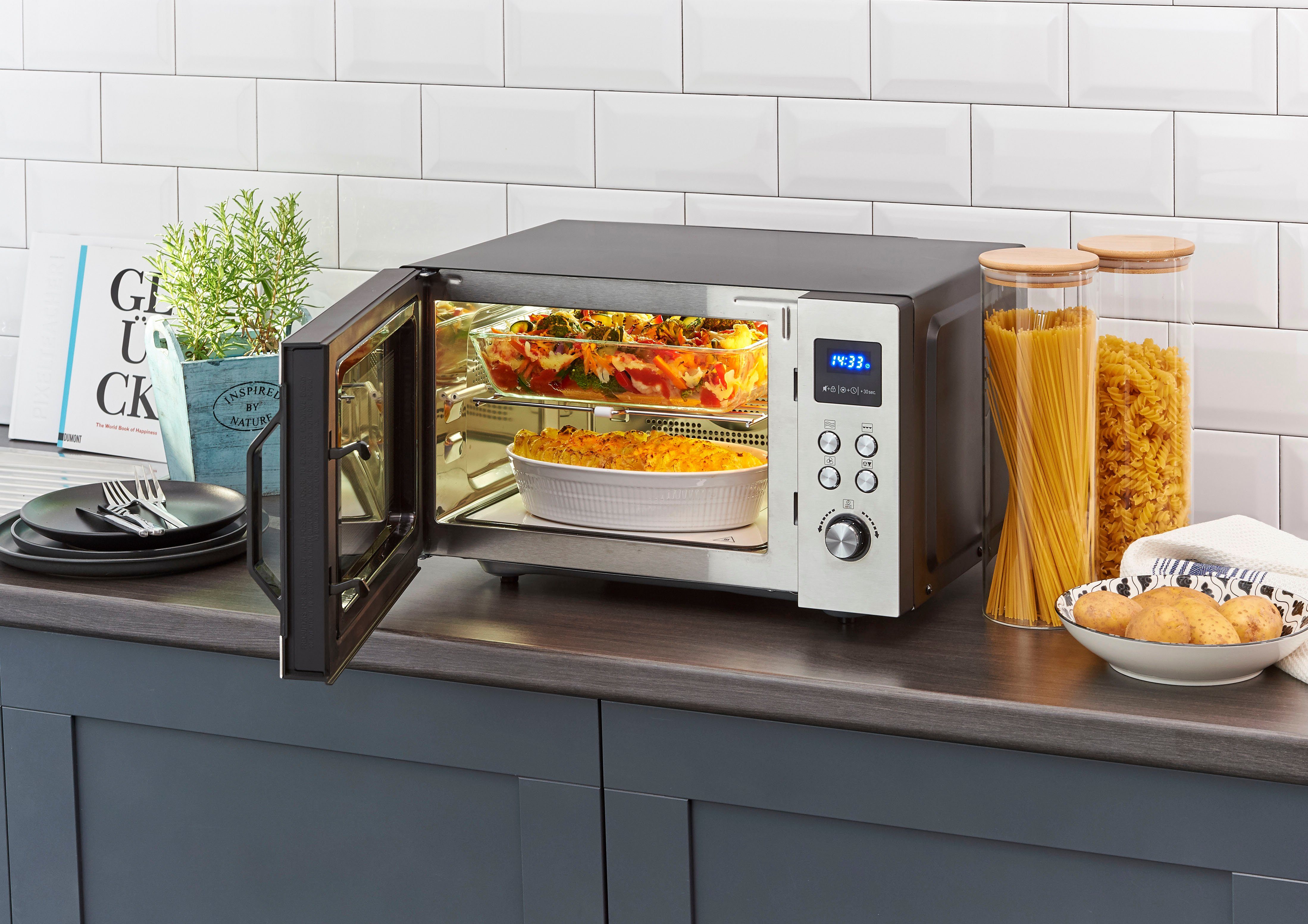 Severin Mikrowelle MW 7777, Grill, Heißluft, Mikrowelle, 25 l, mit 8 Automatikprogrammen