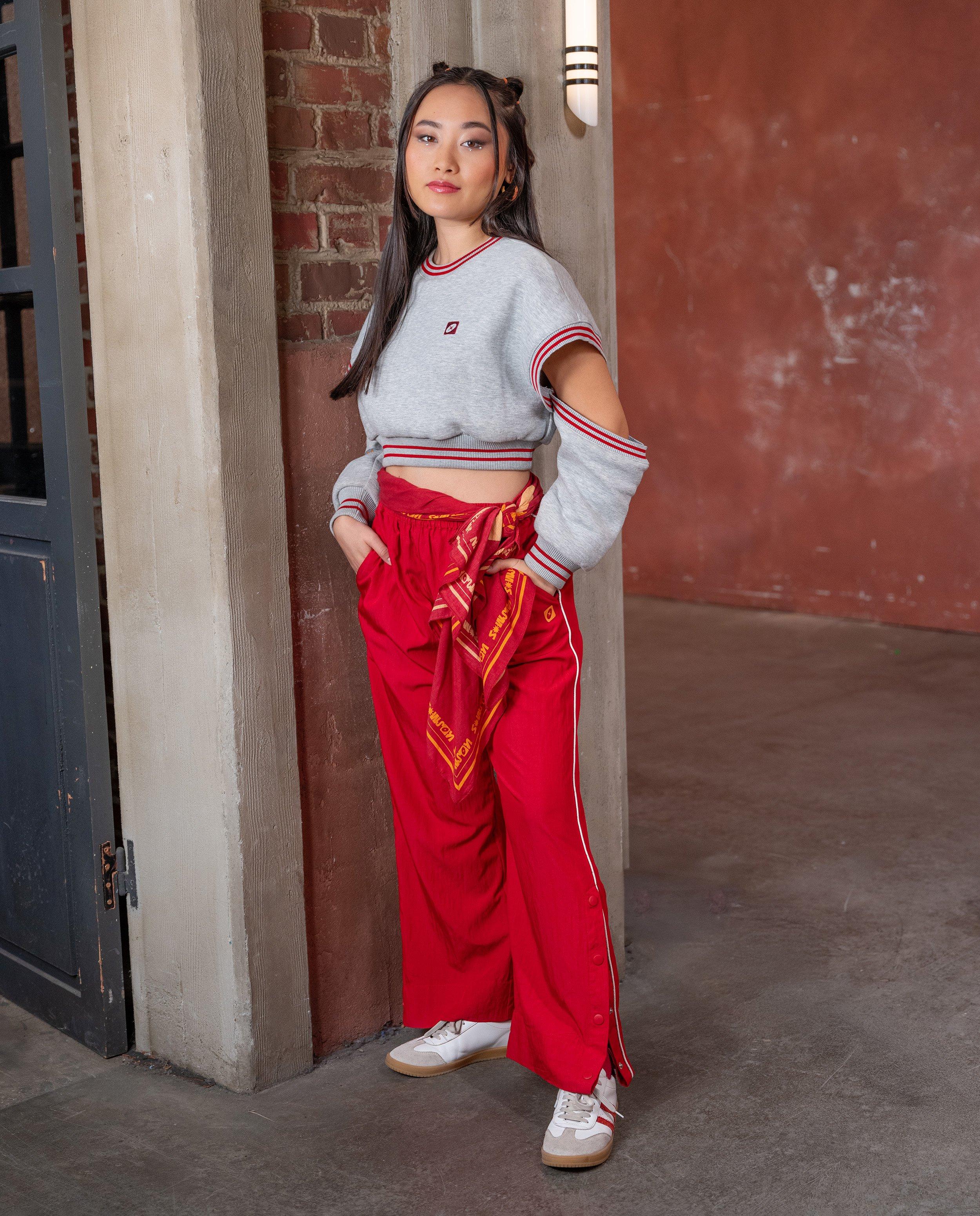Pantaloni sport Milo Red, croială dreaptă, 6-14 ani, roșii