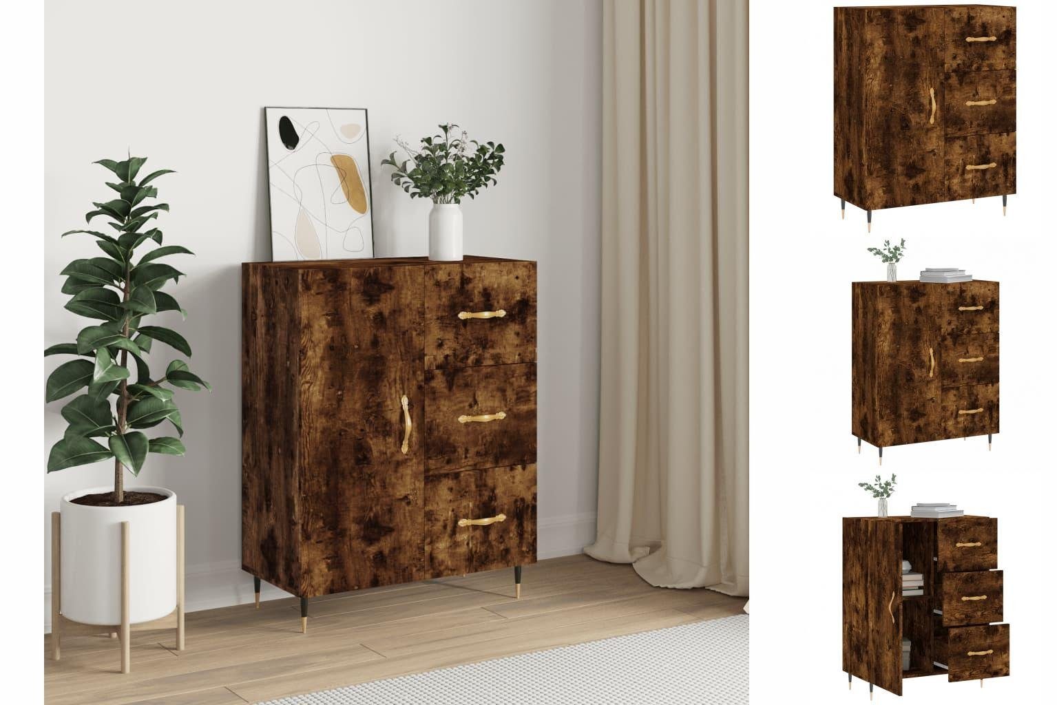 vidaXL Anrichte Sideboard Räuchereiche 69,5x34x90 cm Holzwerkstoff