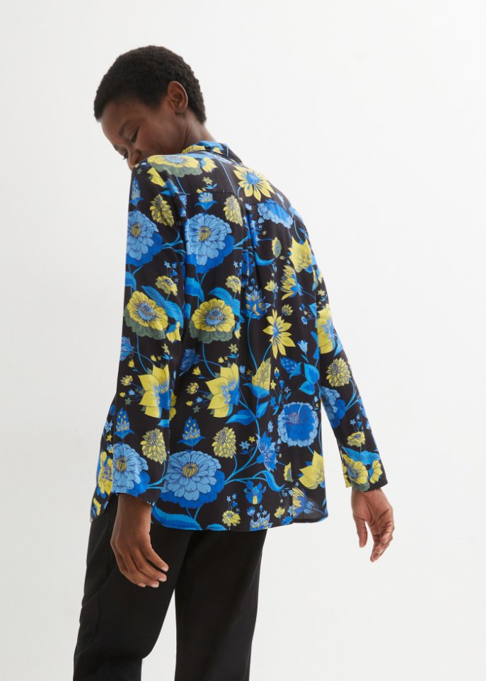 Longbluse, geblümt