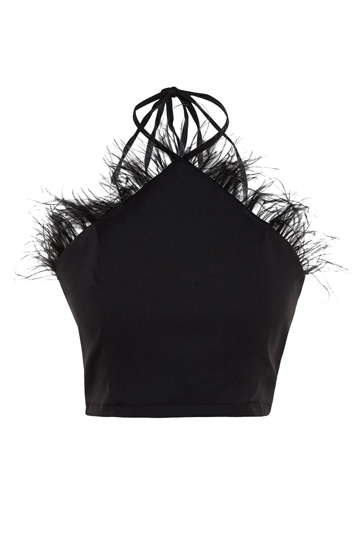Trendyol Collection  Schwarzes, bauchfreies, gefüttertes, gewebtes Bustier-Bustier TPRSS23BS00017