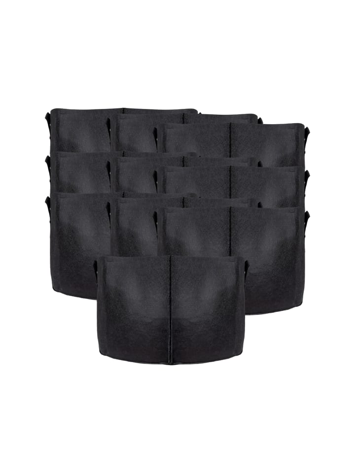 Intirilife Vlies Pflanzsack - Pflanzen Übertopf in 10x Schwarz - 38L - 40x30cm günstig kaufen 10