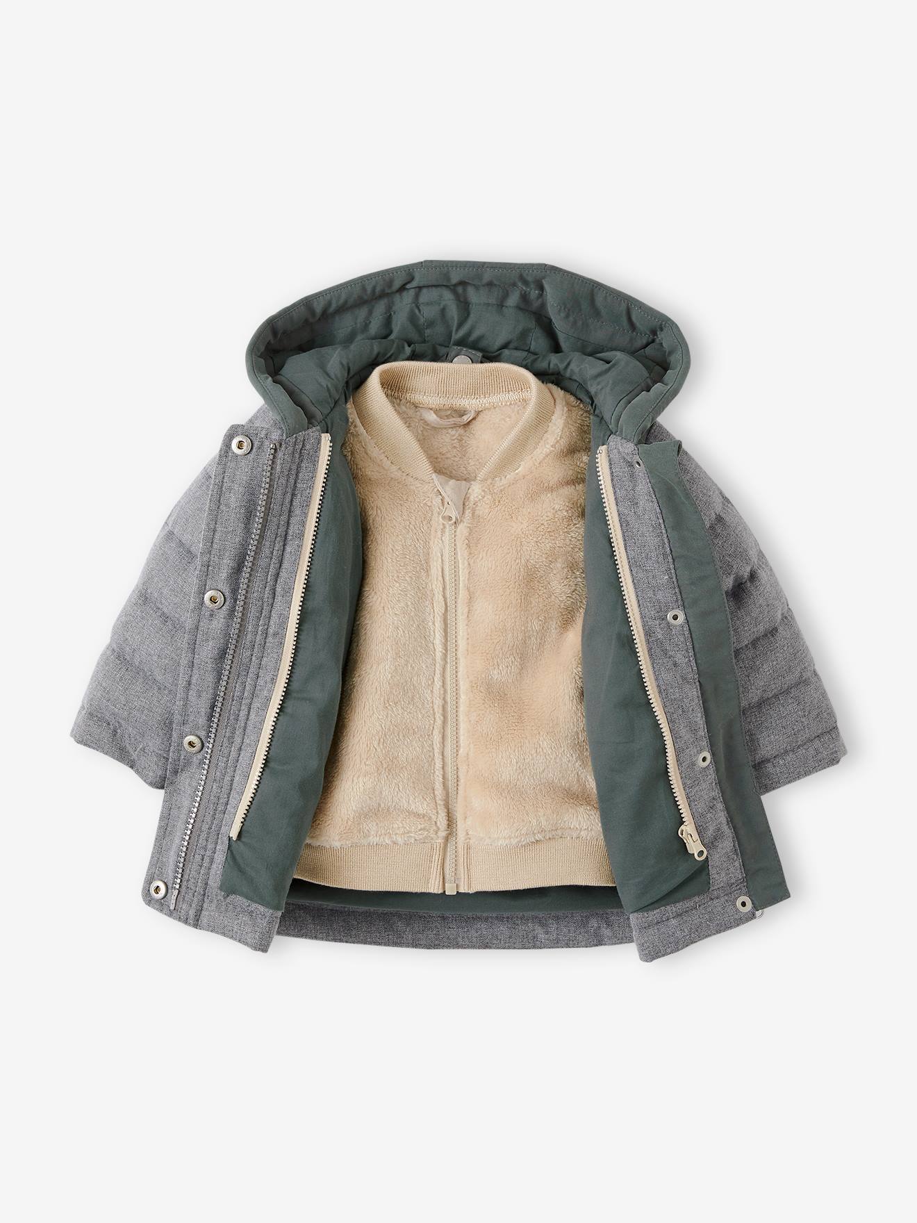 Parka 3 en 1 bébé garçon avec gilet amovible encre