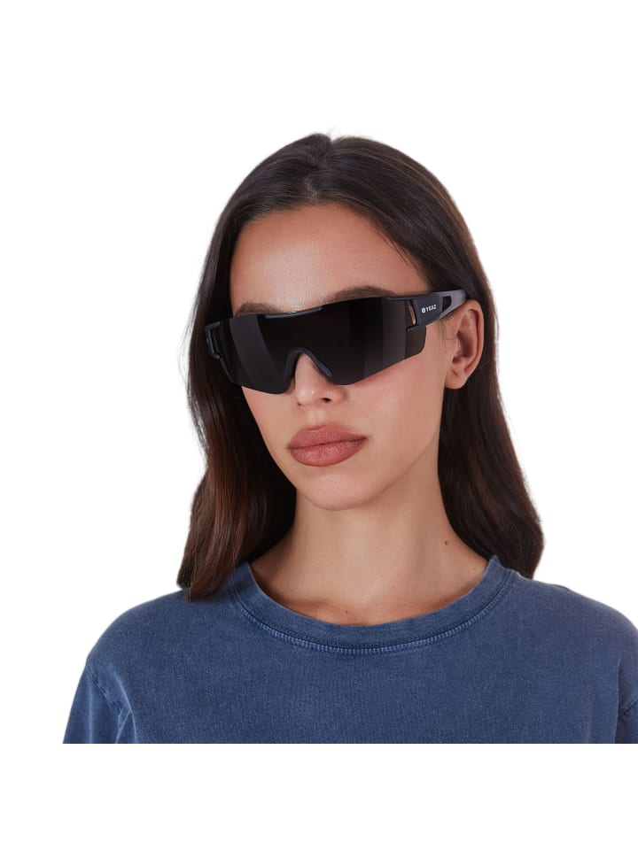 YEAZ SUNBLOW Sport-Sonnenbrille Black/Grey in grau günstig kaufen onesize