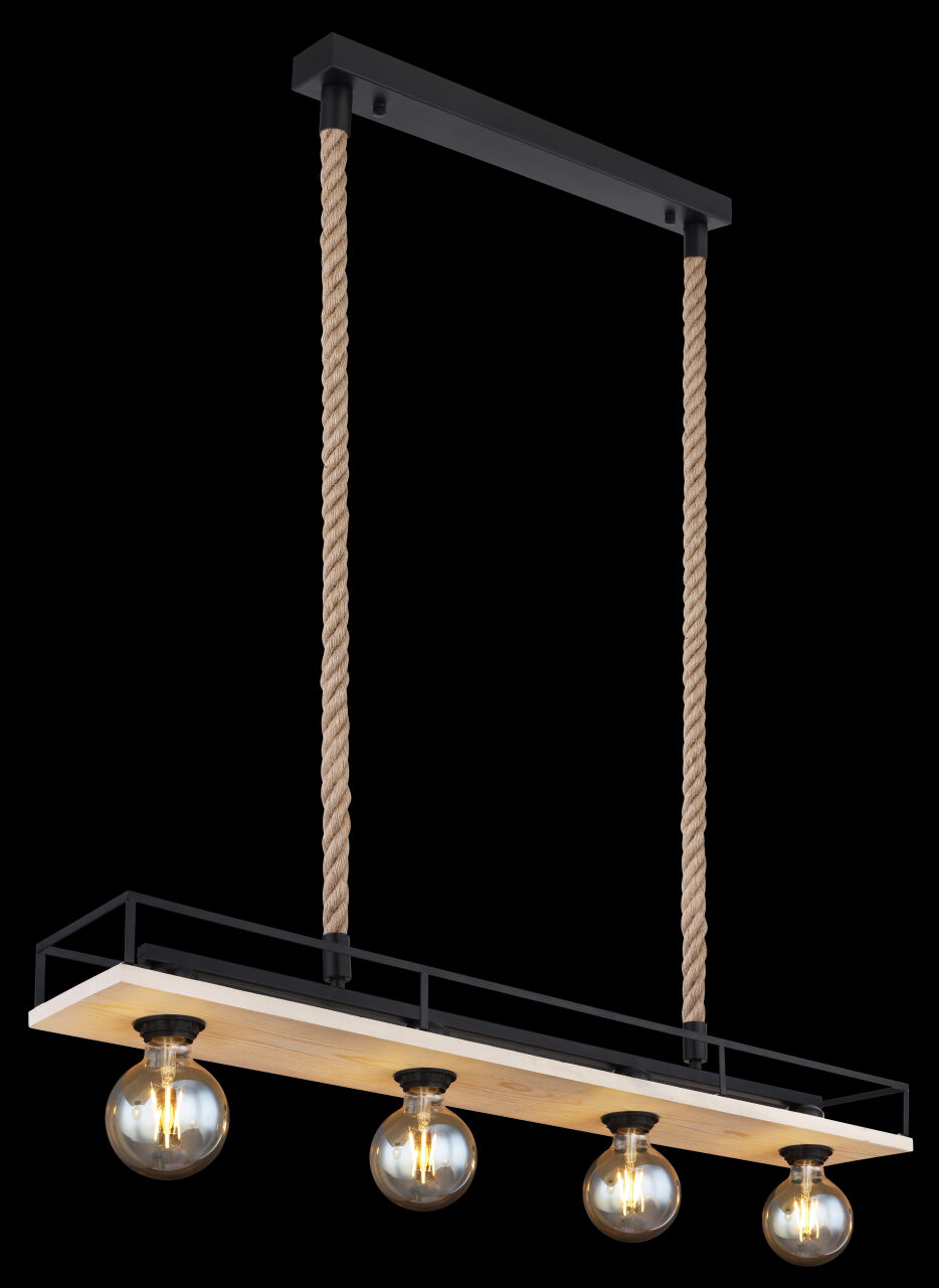 Globo Lighting - TRIXI - Hängeleuchte Metall schwarz matt, 4x E27