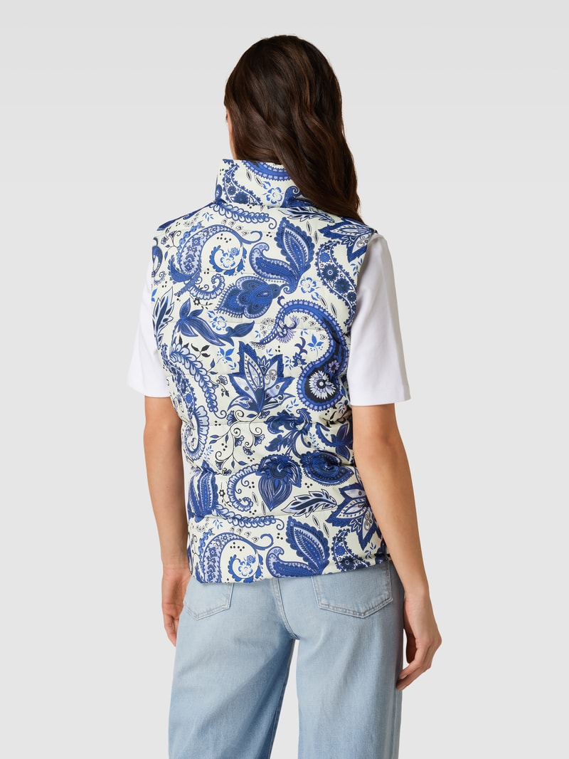 Weste mit Allover-Muster in bleu
