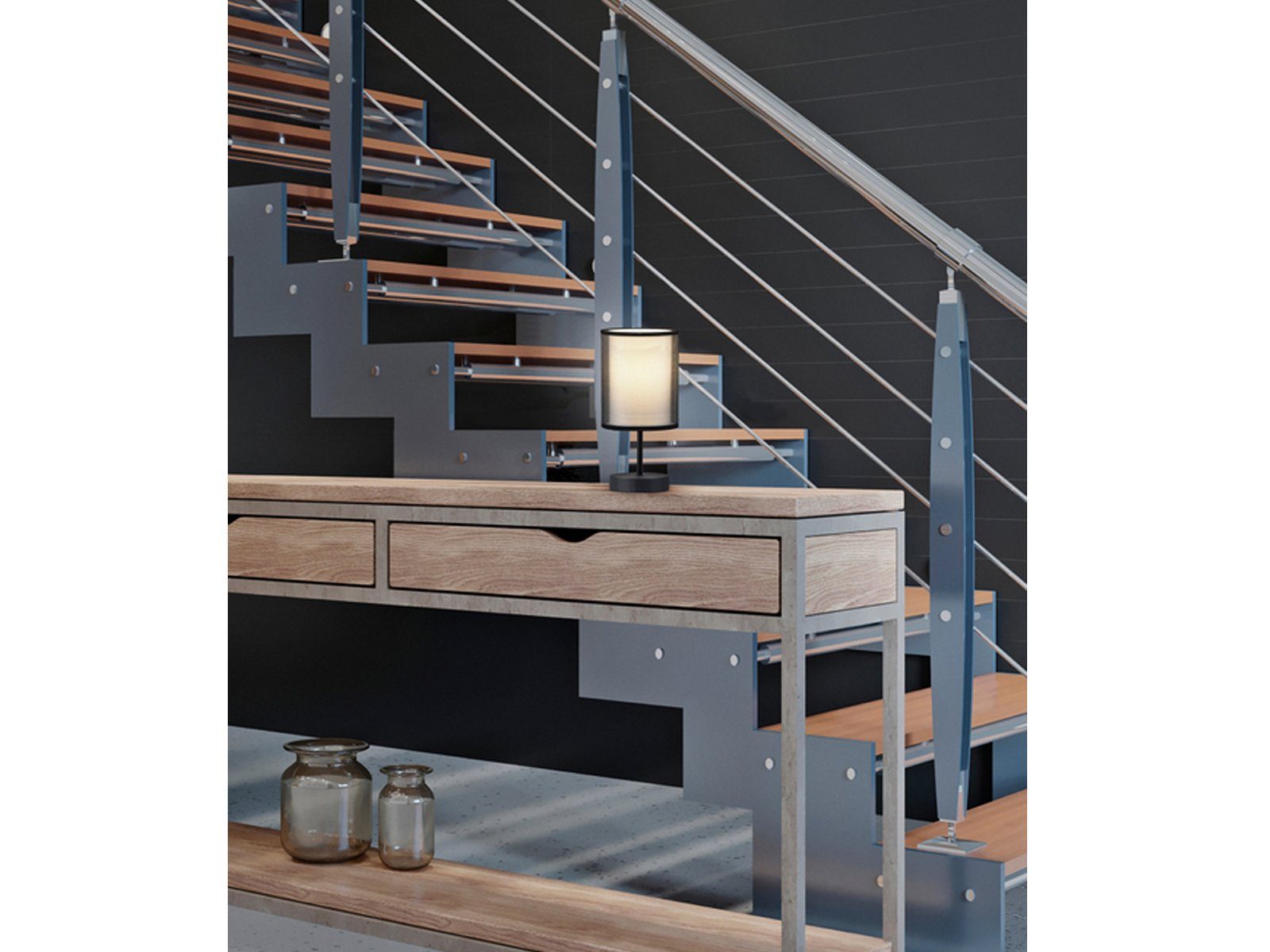 meineWunschleuchte LED Nachttischlampe, Dimmfunktion, LED wechselbar, Warmweiß, klein-e ausgefallen-e Design-er Lampe dimmbar für Fensterbank, H: 28cm