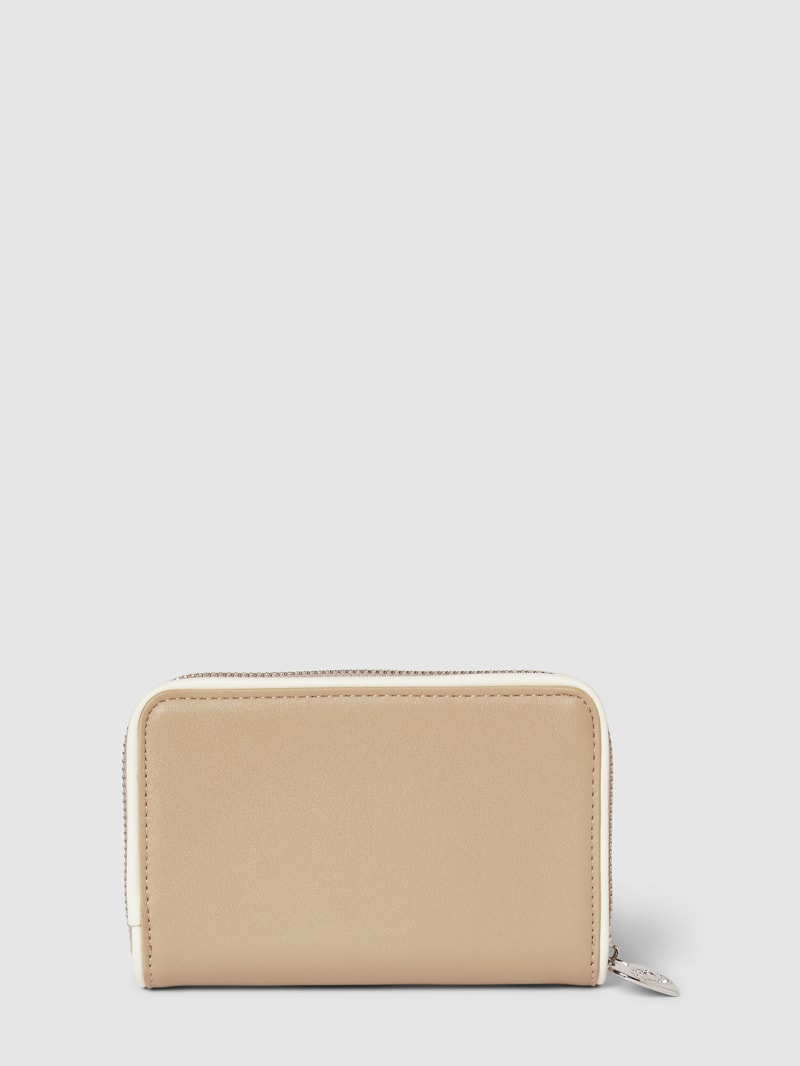 Portemonnaie mit Label-Details Modell 'HEATHER' in sand