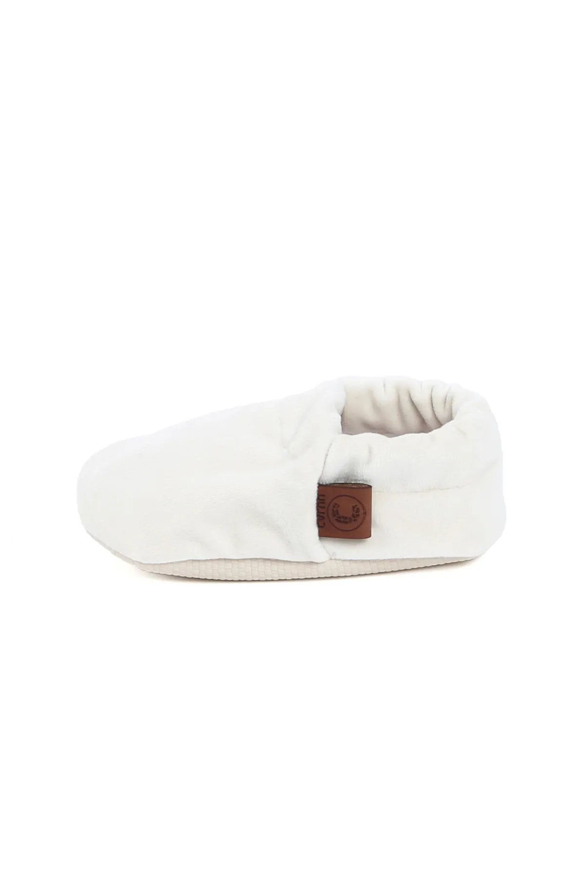 Caluu Baby  Babyschuhe aus Samt in Creme
