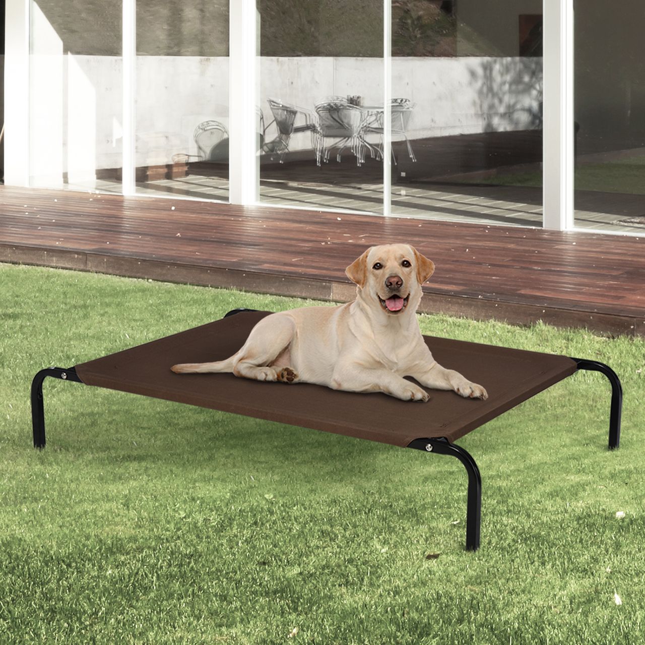 PawHut Hundebett Outdoor Hundeliege mit Mesh Katzenbett Haustierbett Oxford